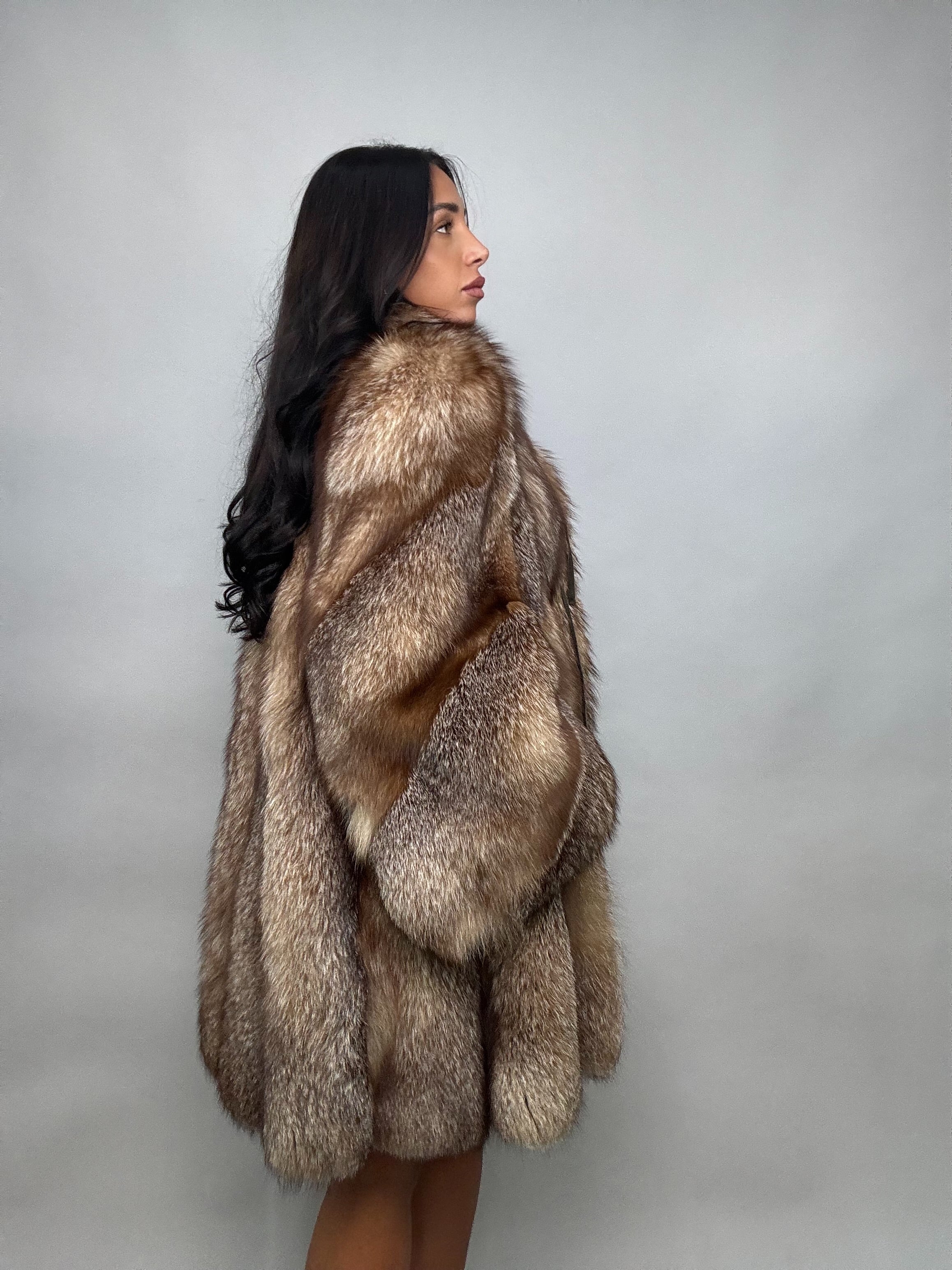 Cappotto in volpe argentata
