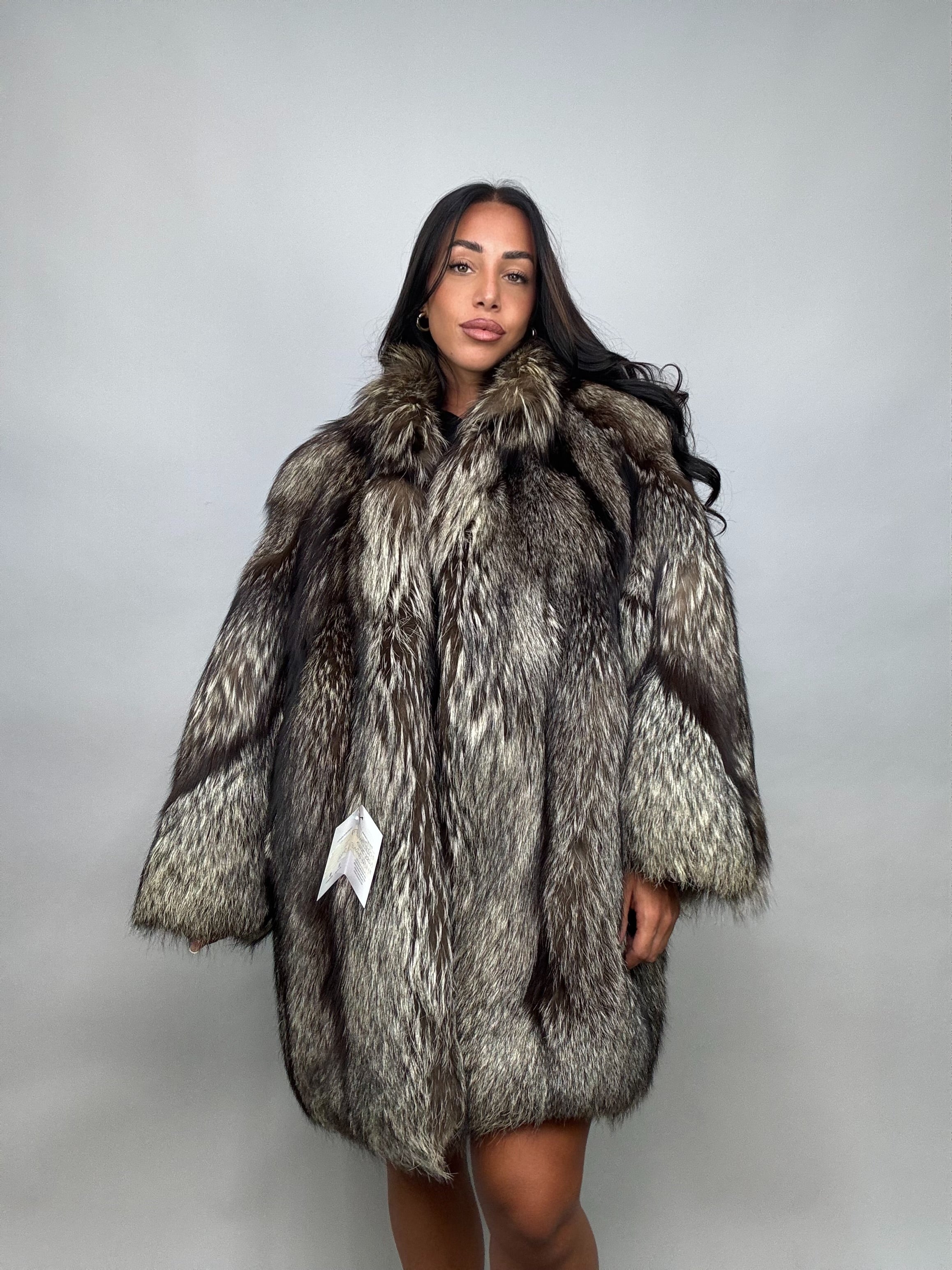 Cappotto in volpe argentata