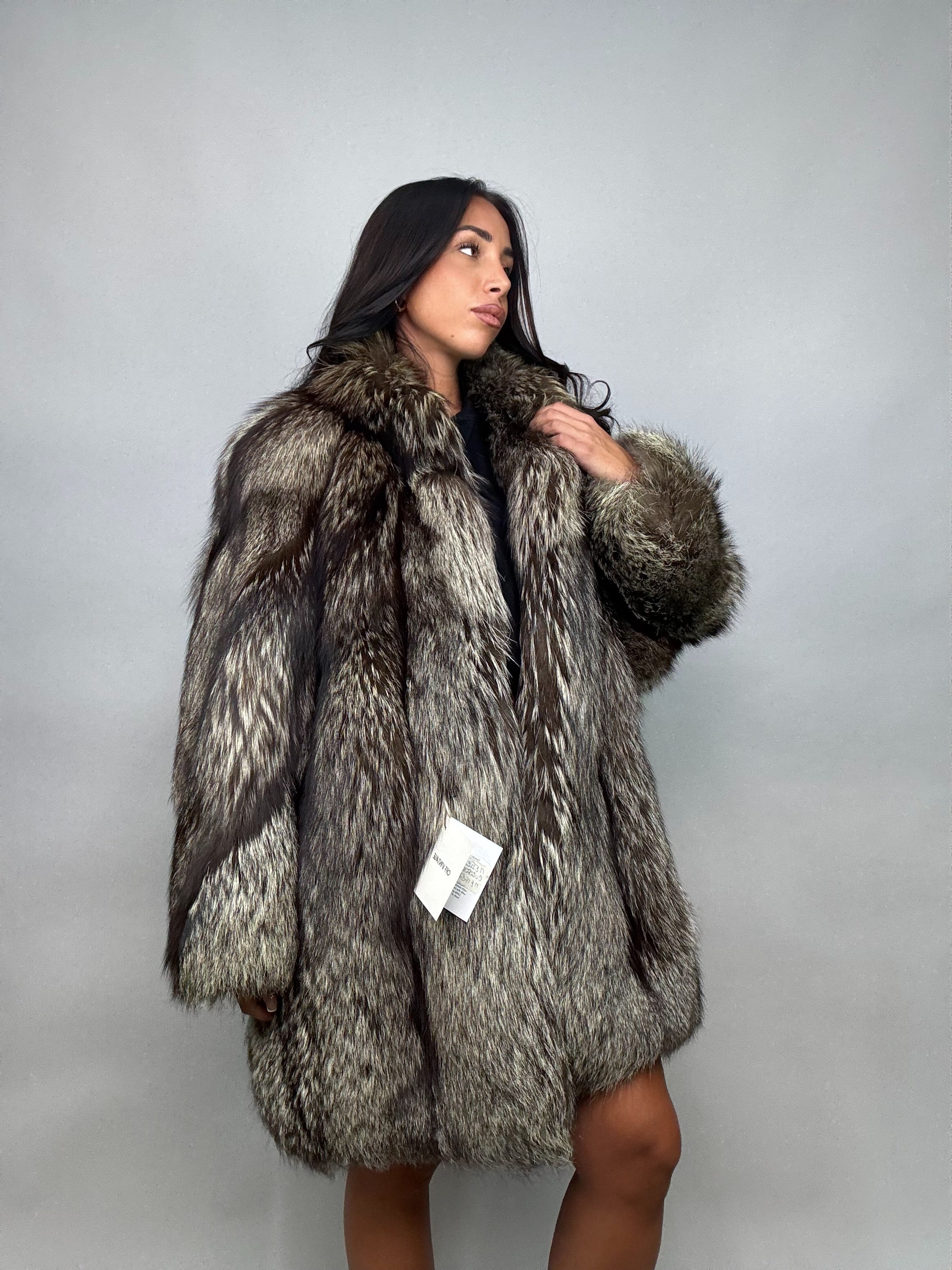 Cappotto in volpe argentata