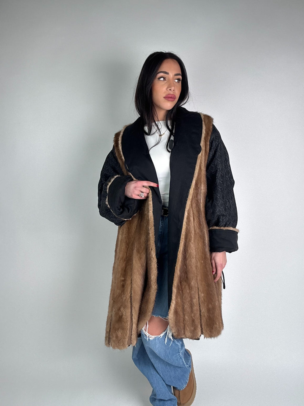 Cappotto in visone Fendi reversibile N538