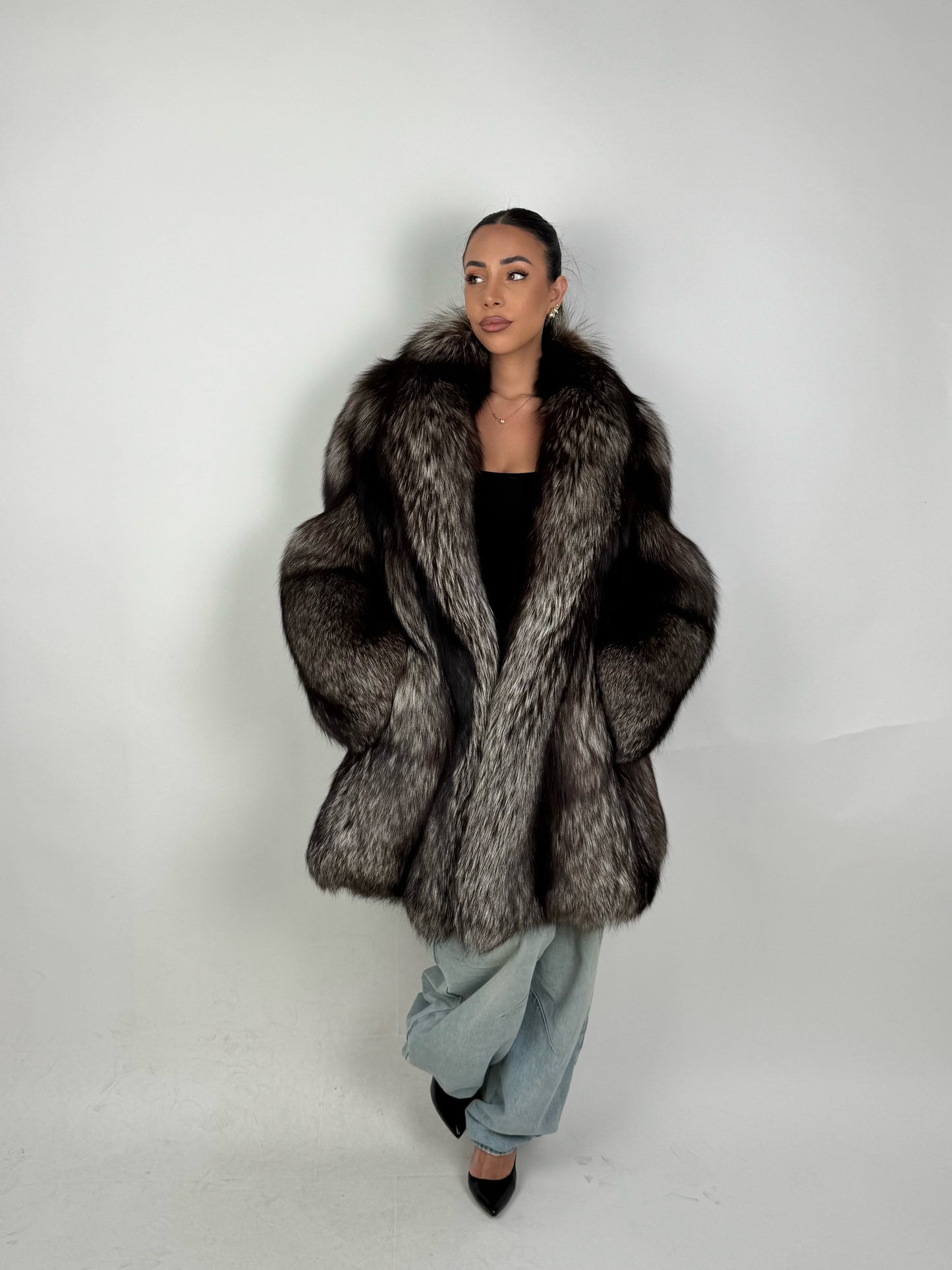 Cappotto in volpe argentata N523