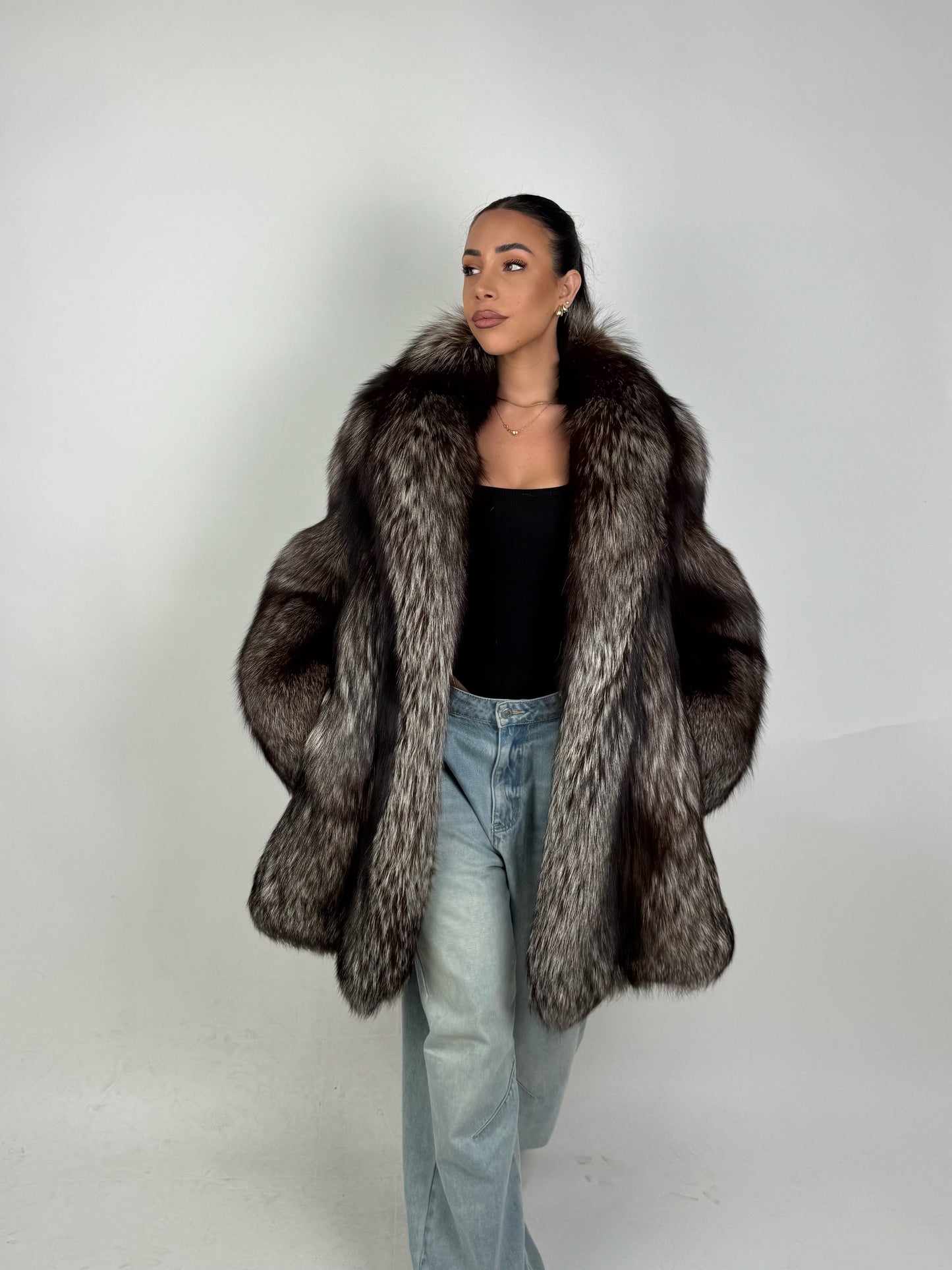 Cappotto in volpe argentata N523