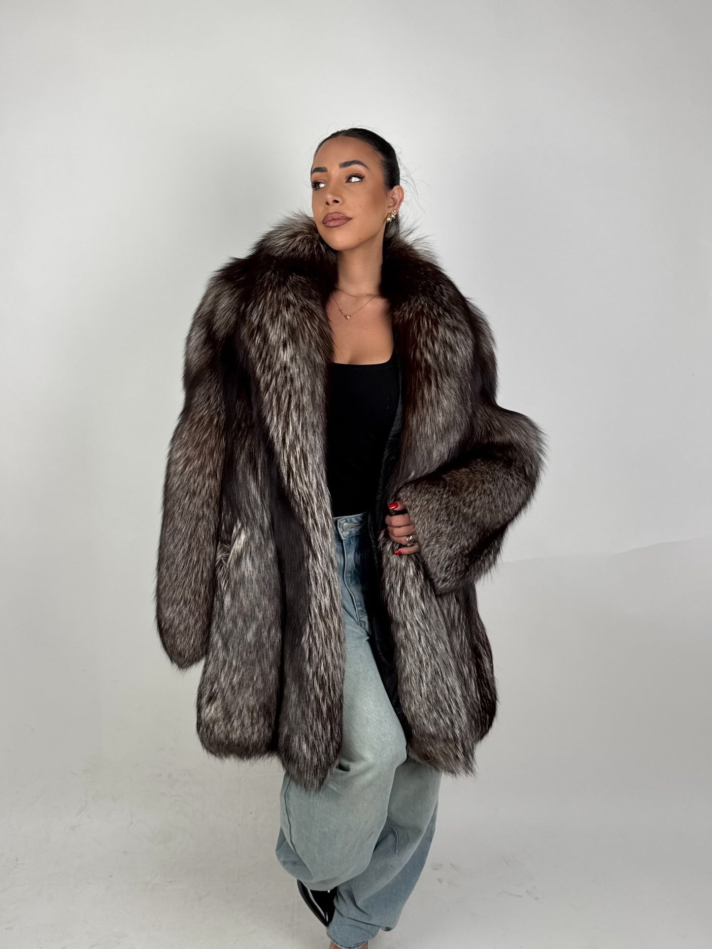 Cappotto in volpe argentata N523