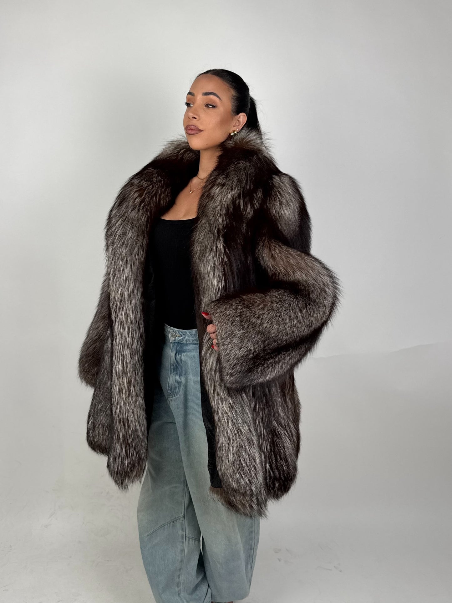 Cappotto in volpe argentata N523