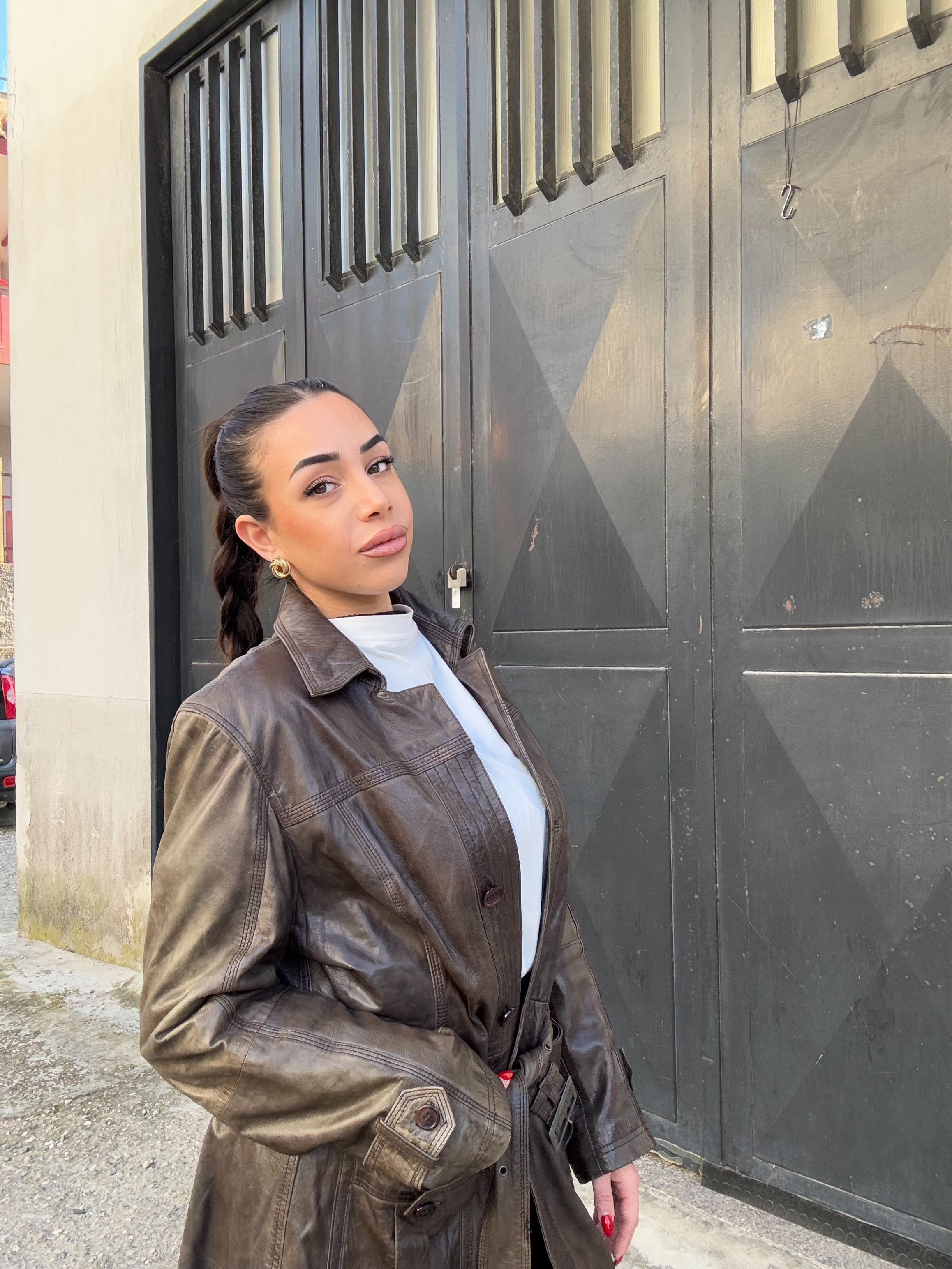 Trench in pelle