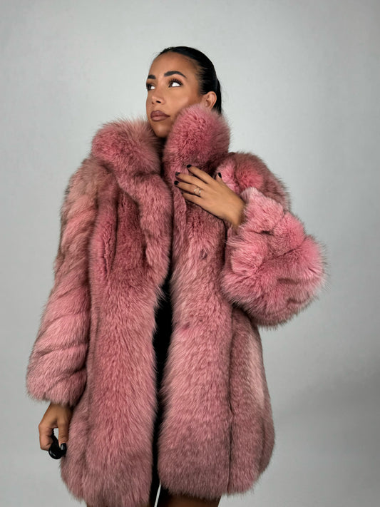 Giacca in volpe pink N136
