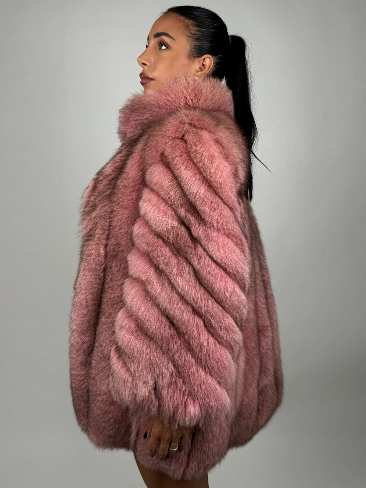 Giacca in volpe pink N136