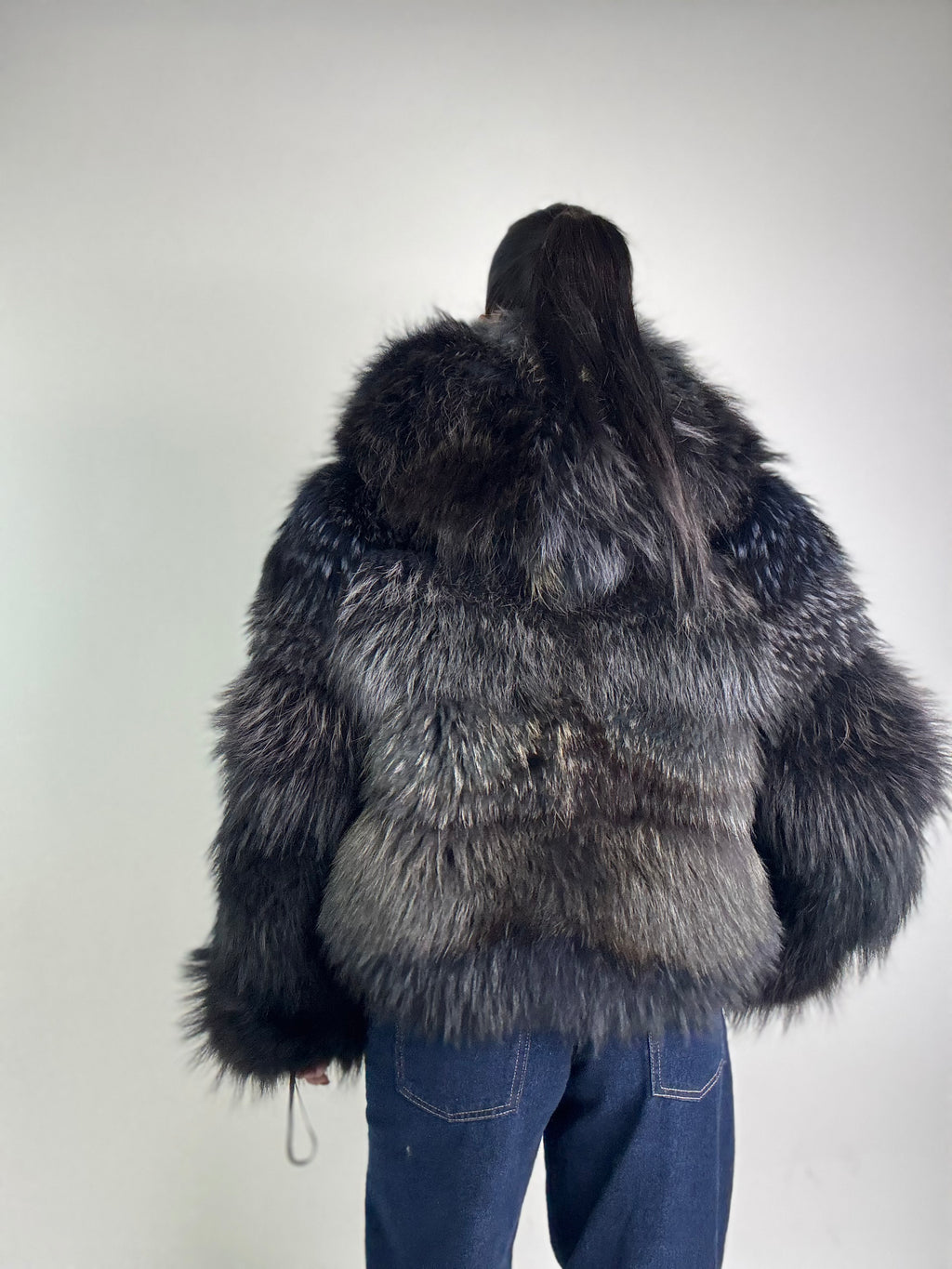 Bomber in volpe argentata N88