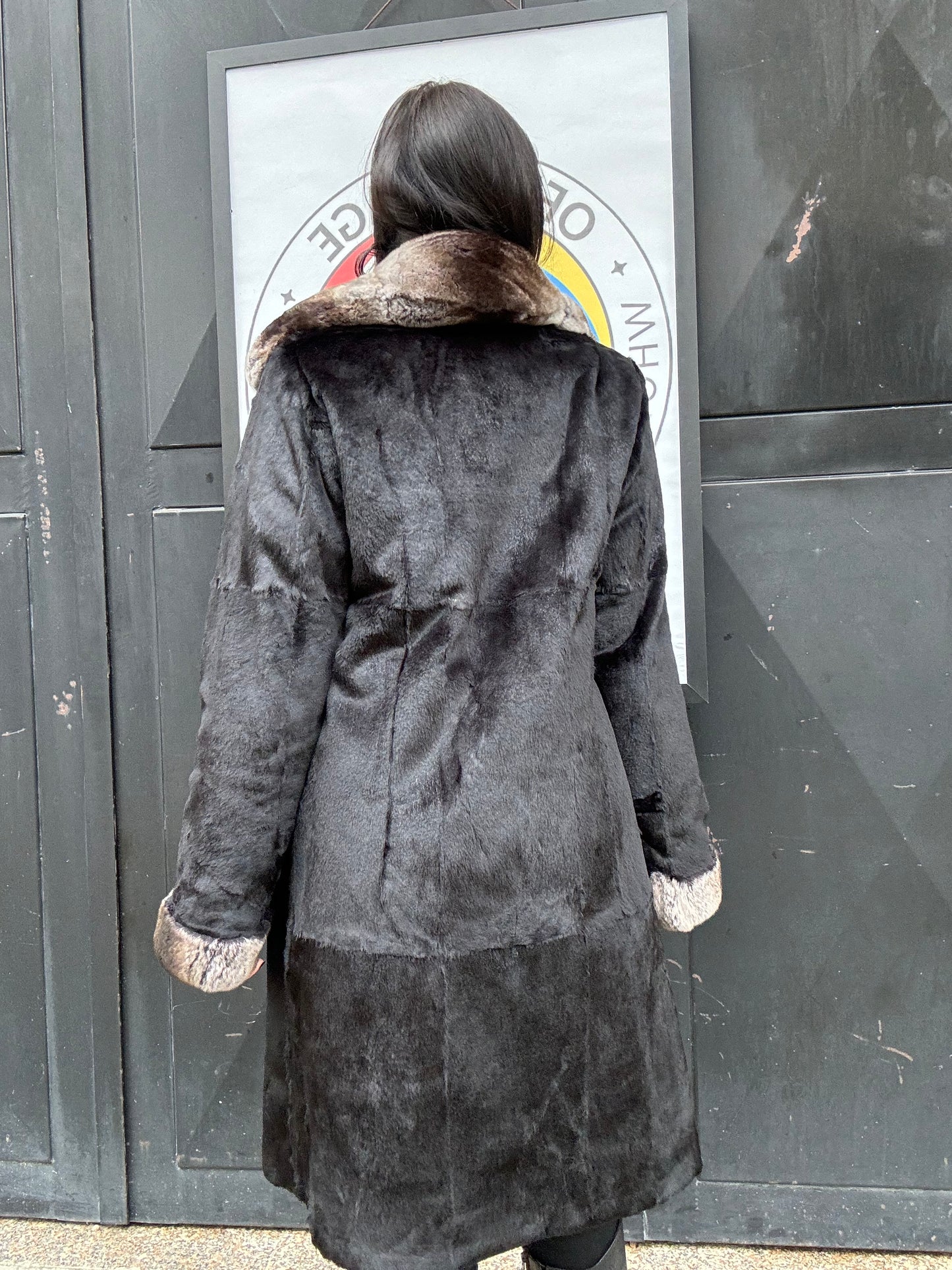 Cappotto di rex cincillà reversibile