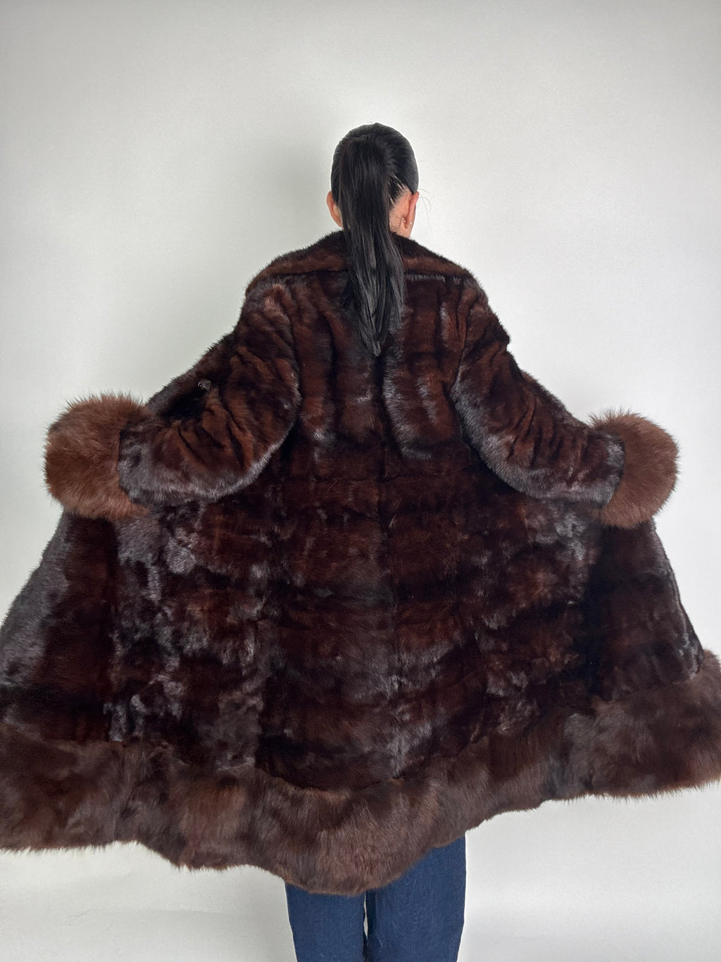 Cappotto in visone e volpe N541