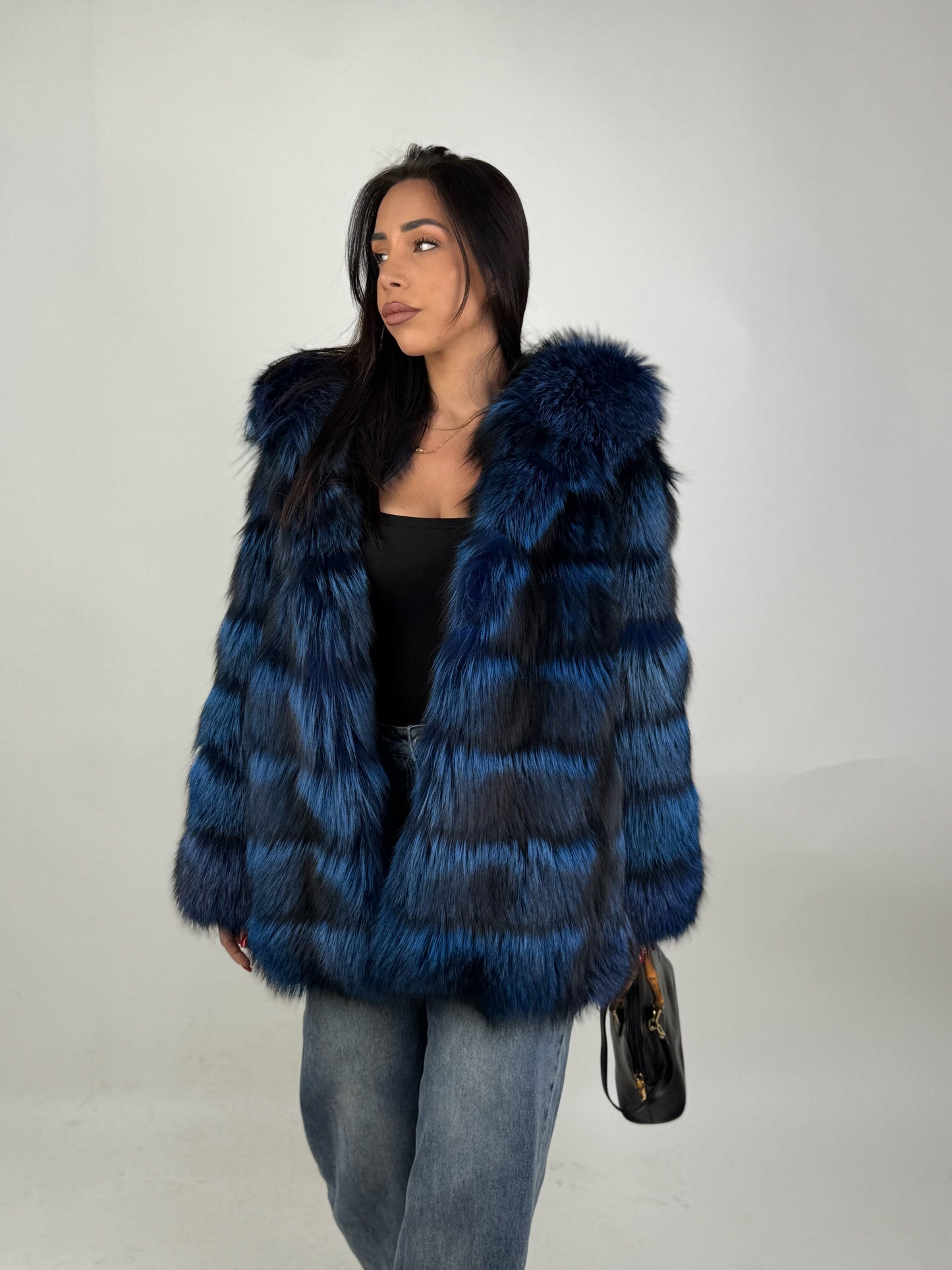 Giacca in volpe argentata N530