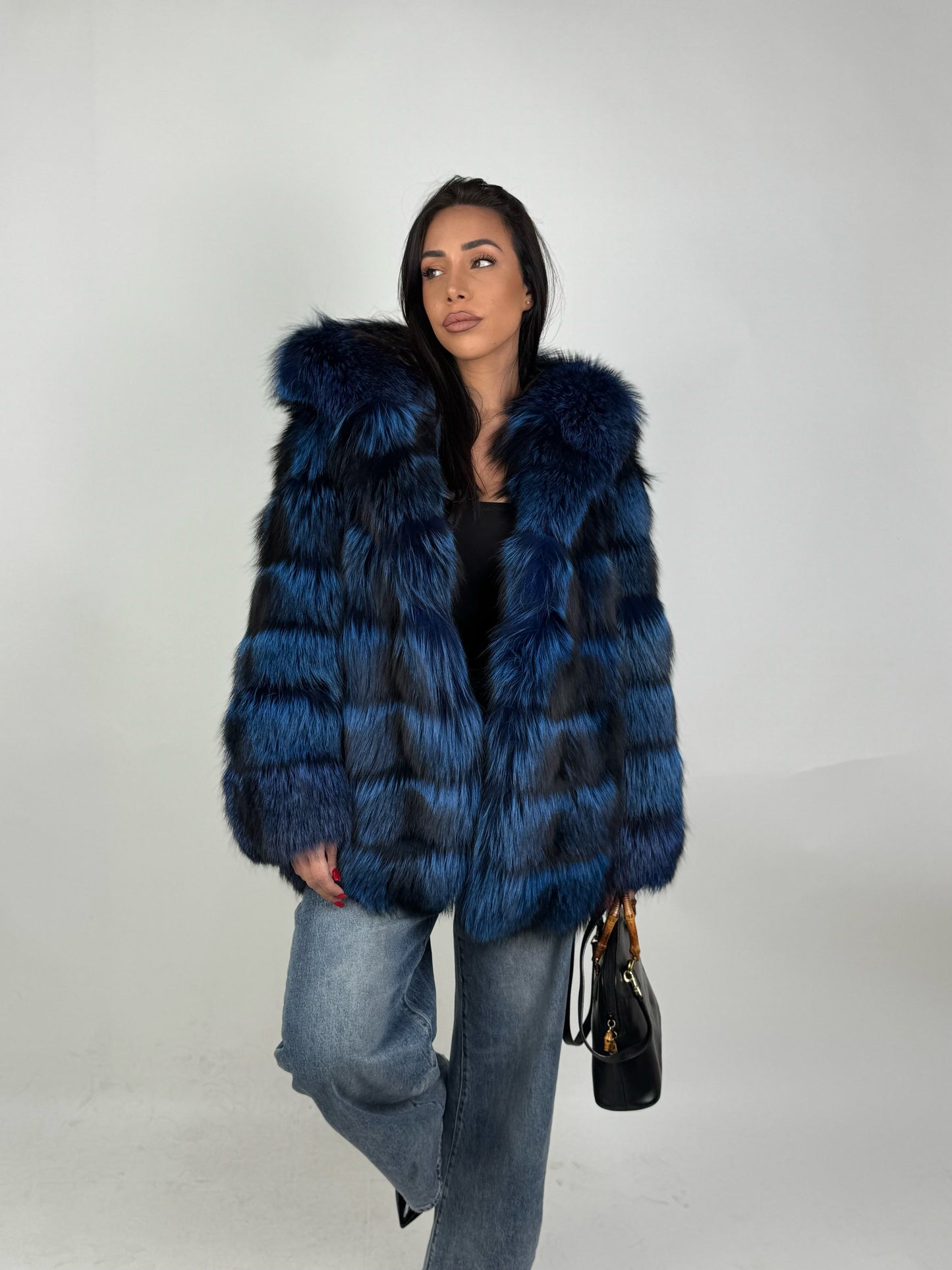 Giacca in volpe argentata N530