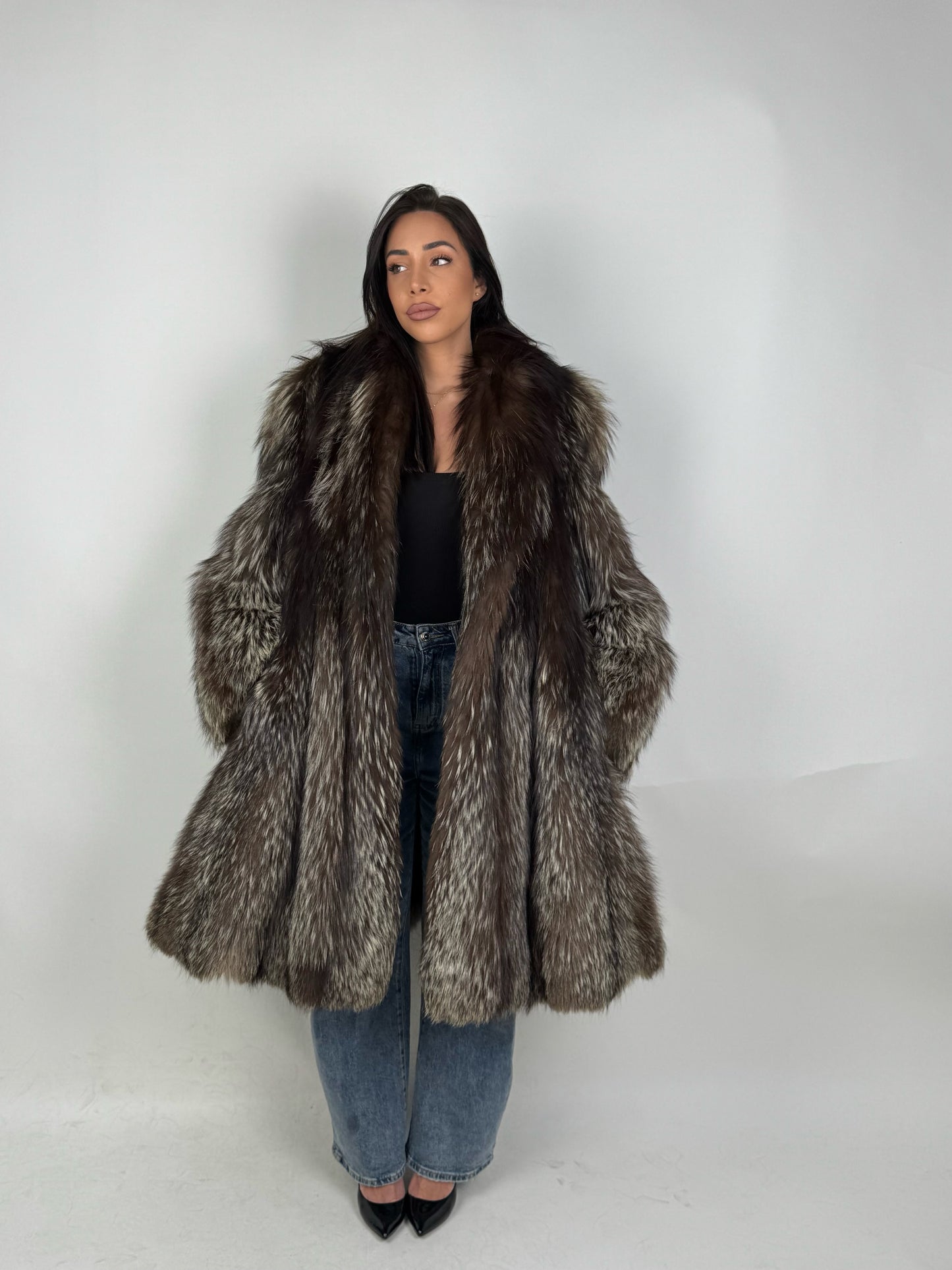 Cappotto in volpe argentata N531
