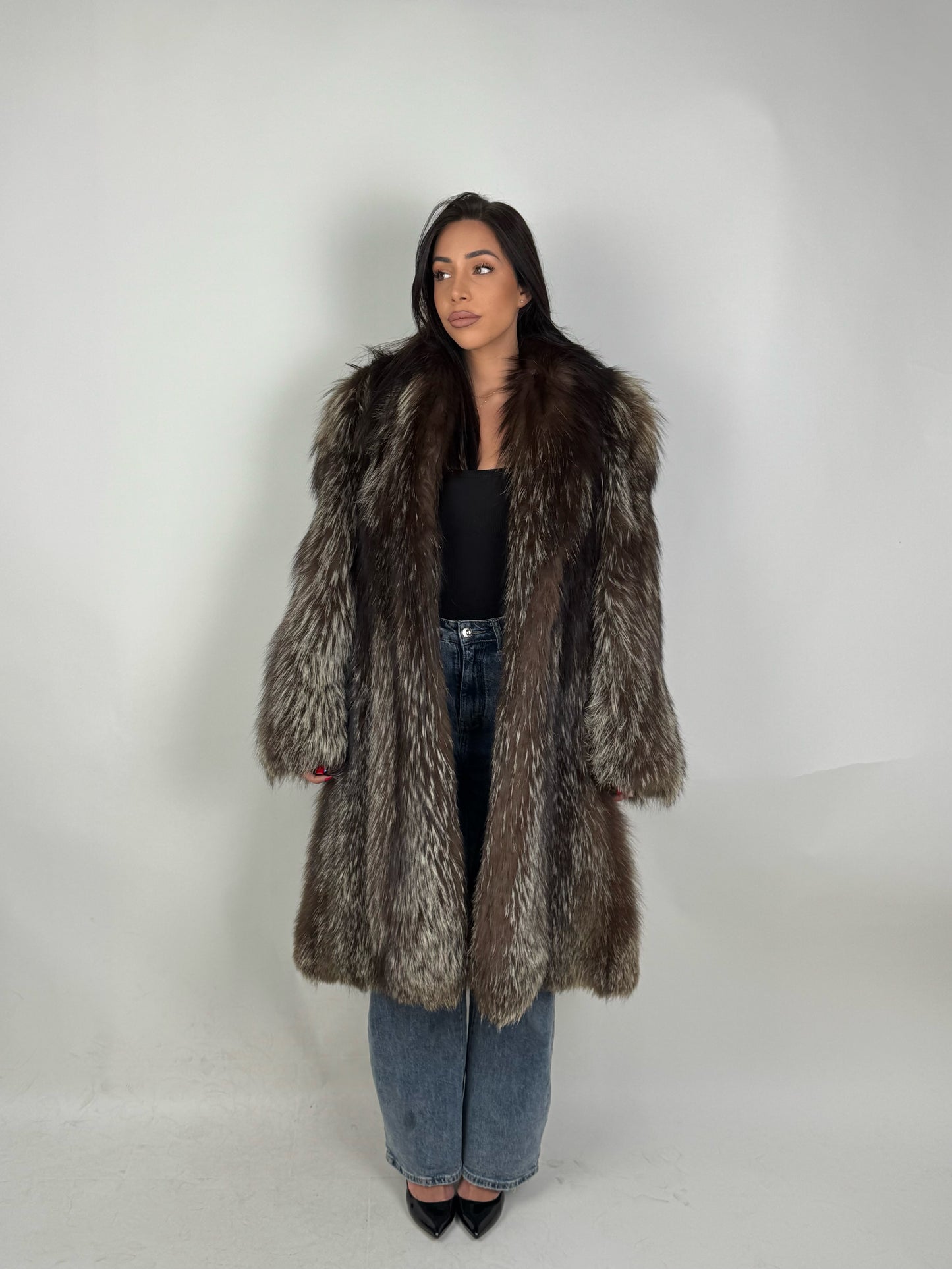 Cappotto in volpe argentata N531