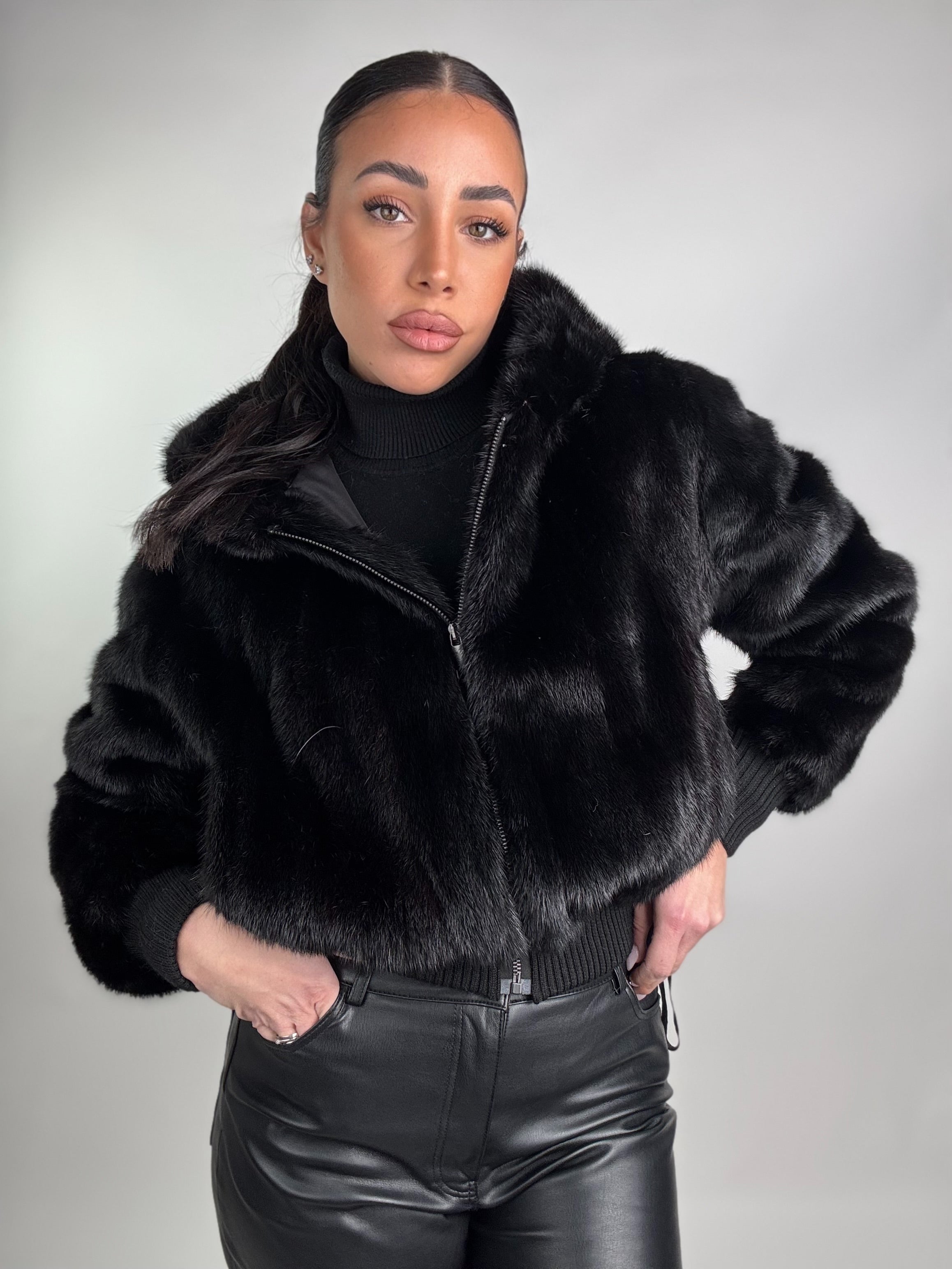 Mink Bomber Jacket