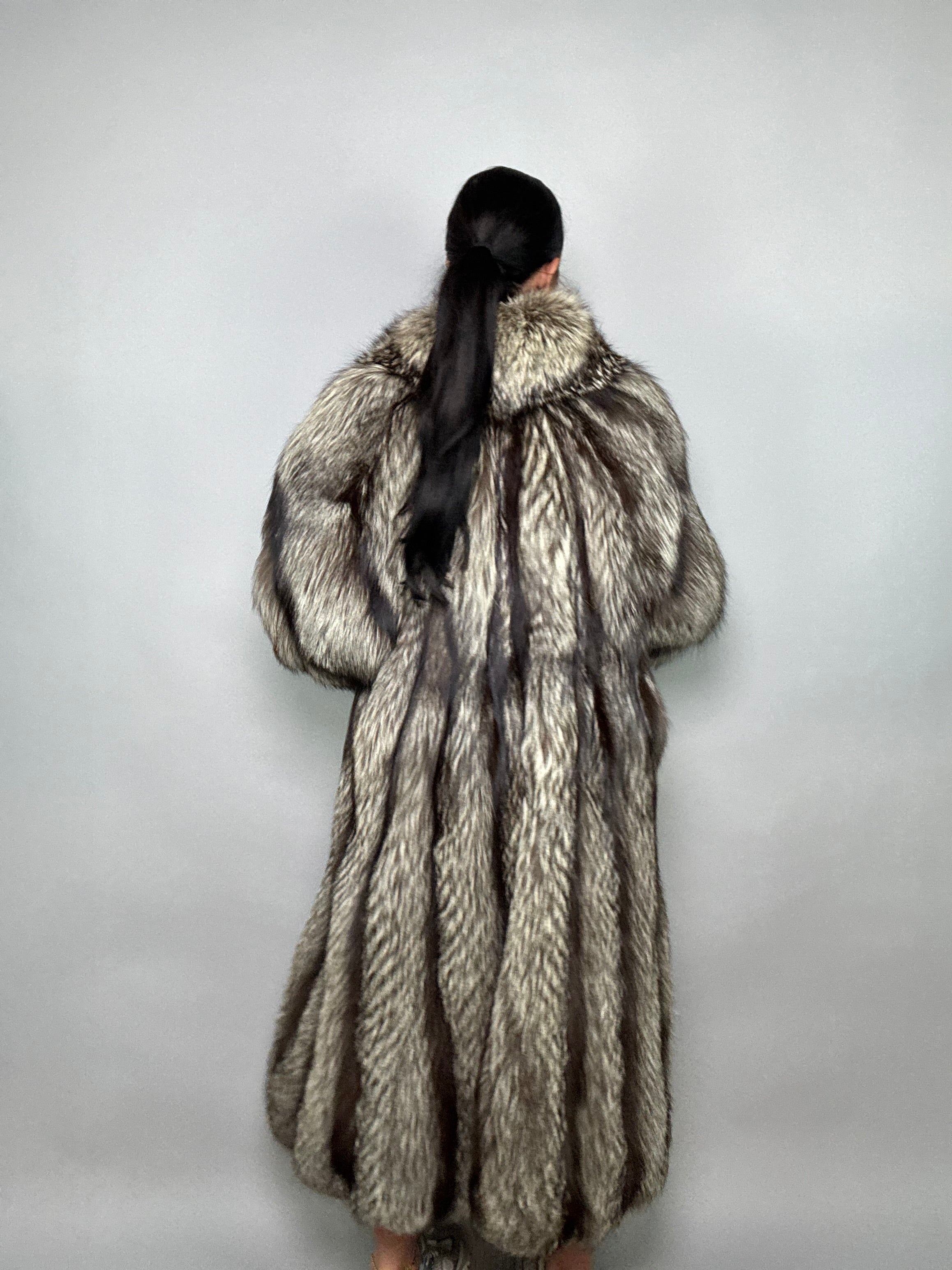 Cappotto in volpe argentata