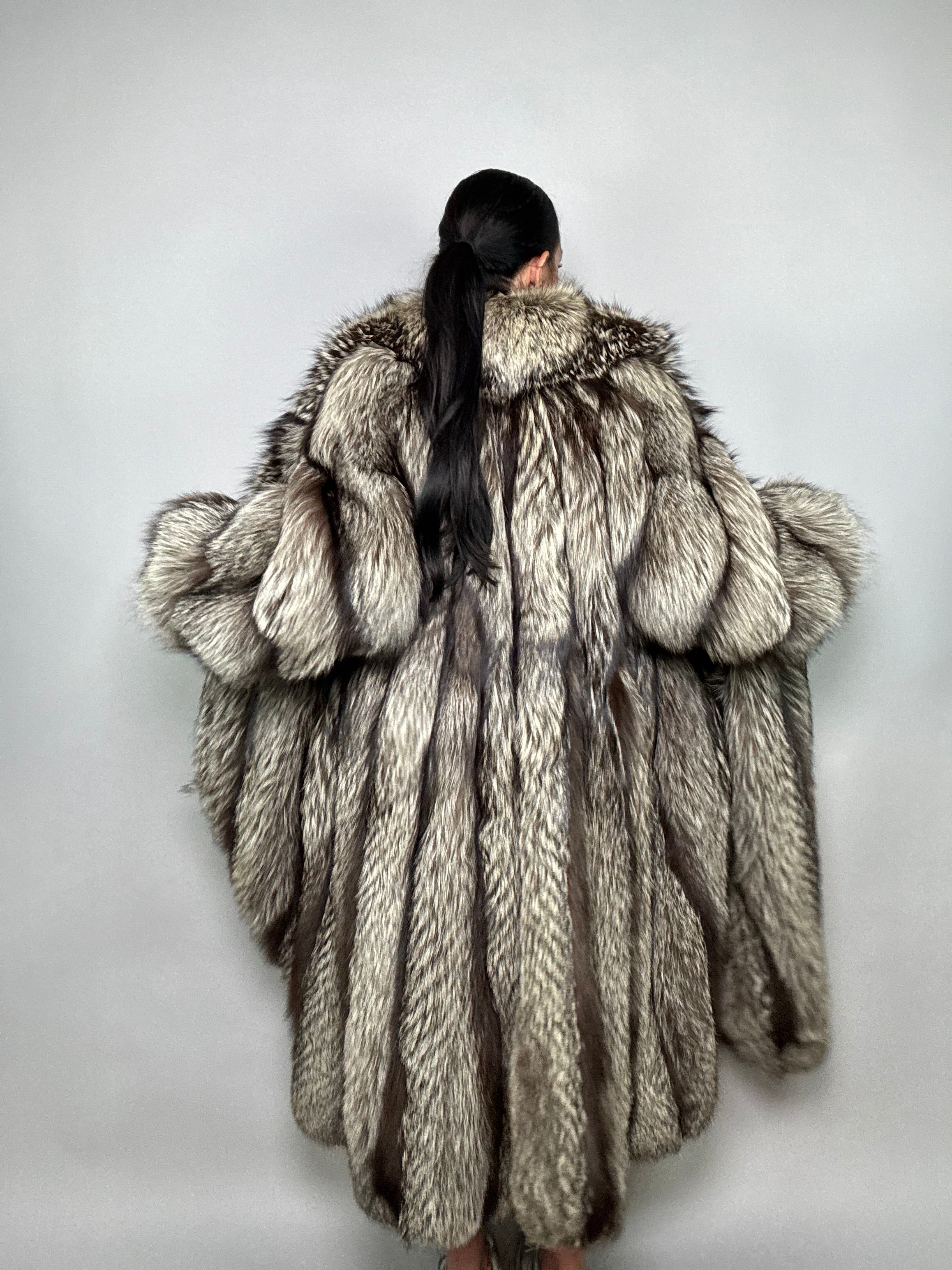 Cappotto in volpe argentata