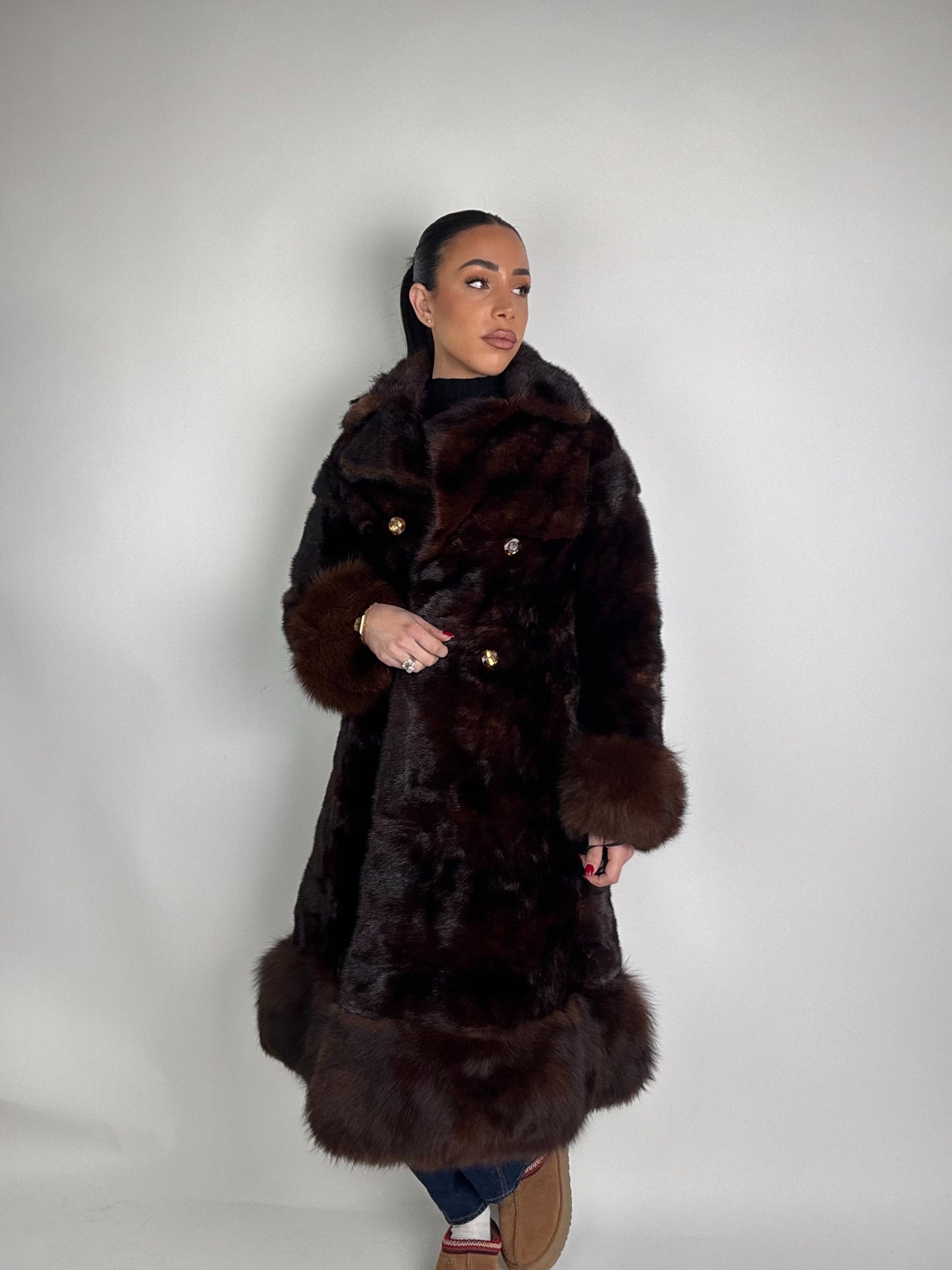 Cappotto in visone e volpe N541