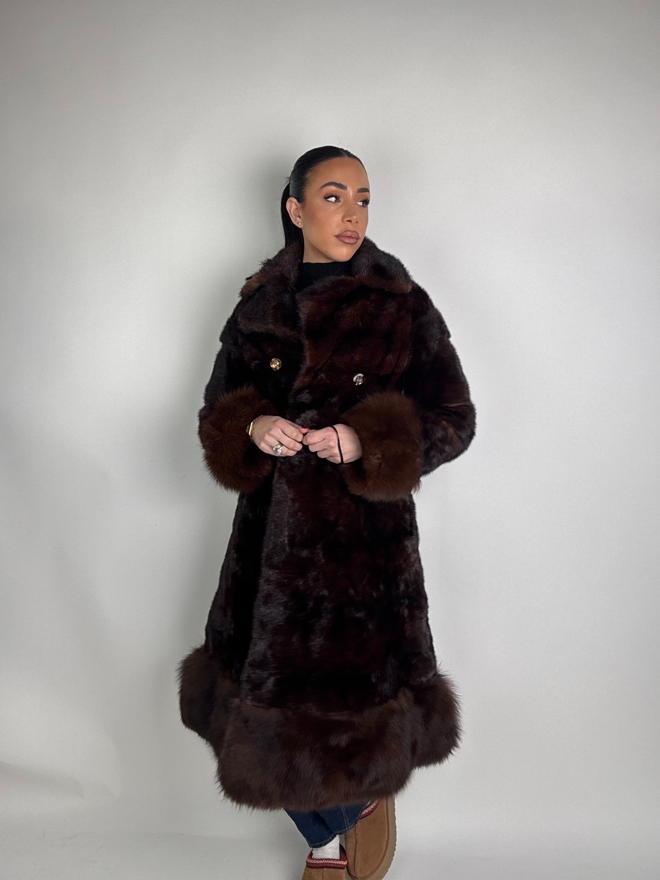 Cappotto in visone e volpe N541