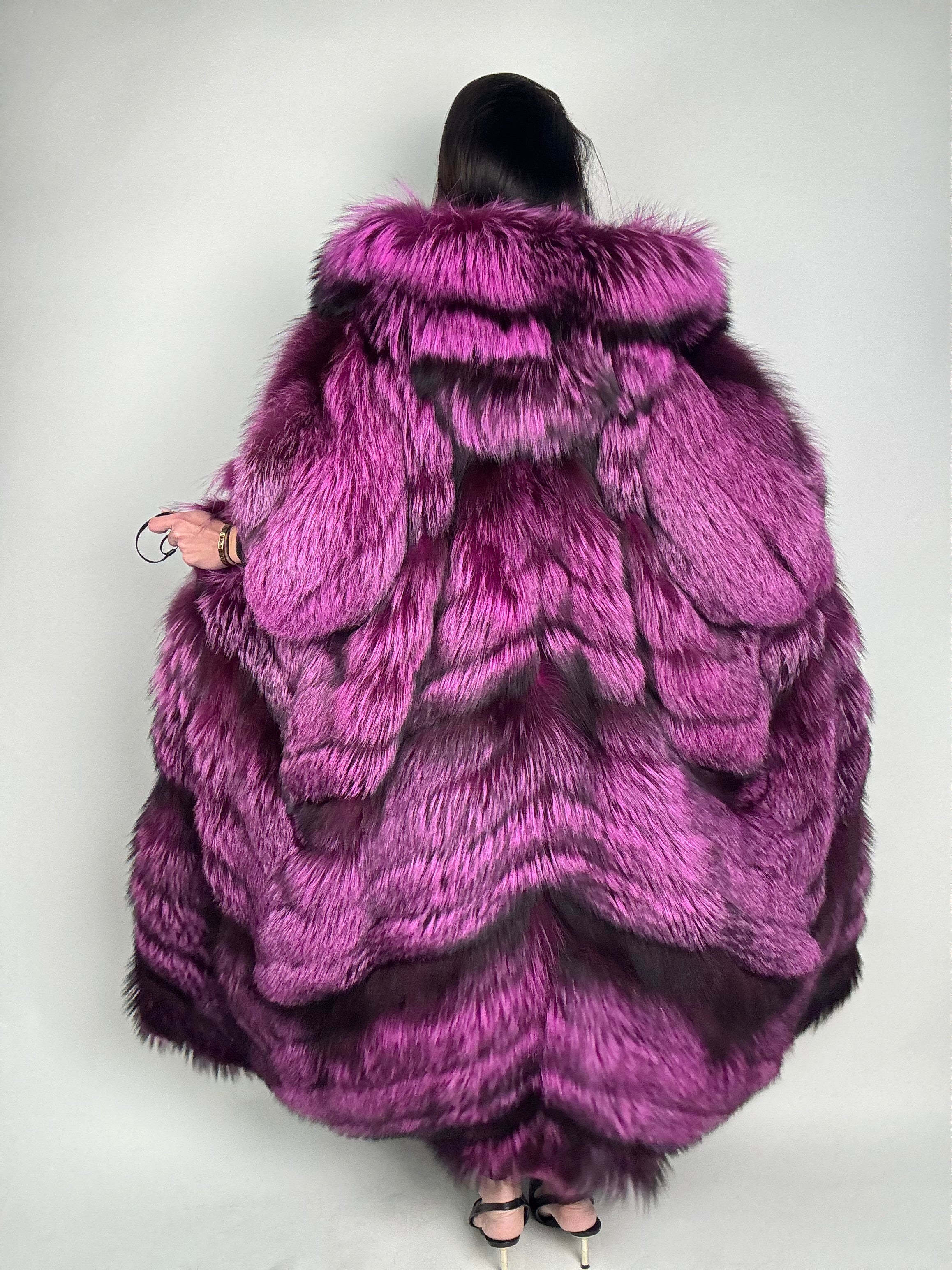 Cappotto in volpe argentata