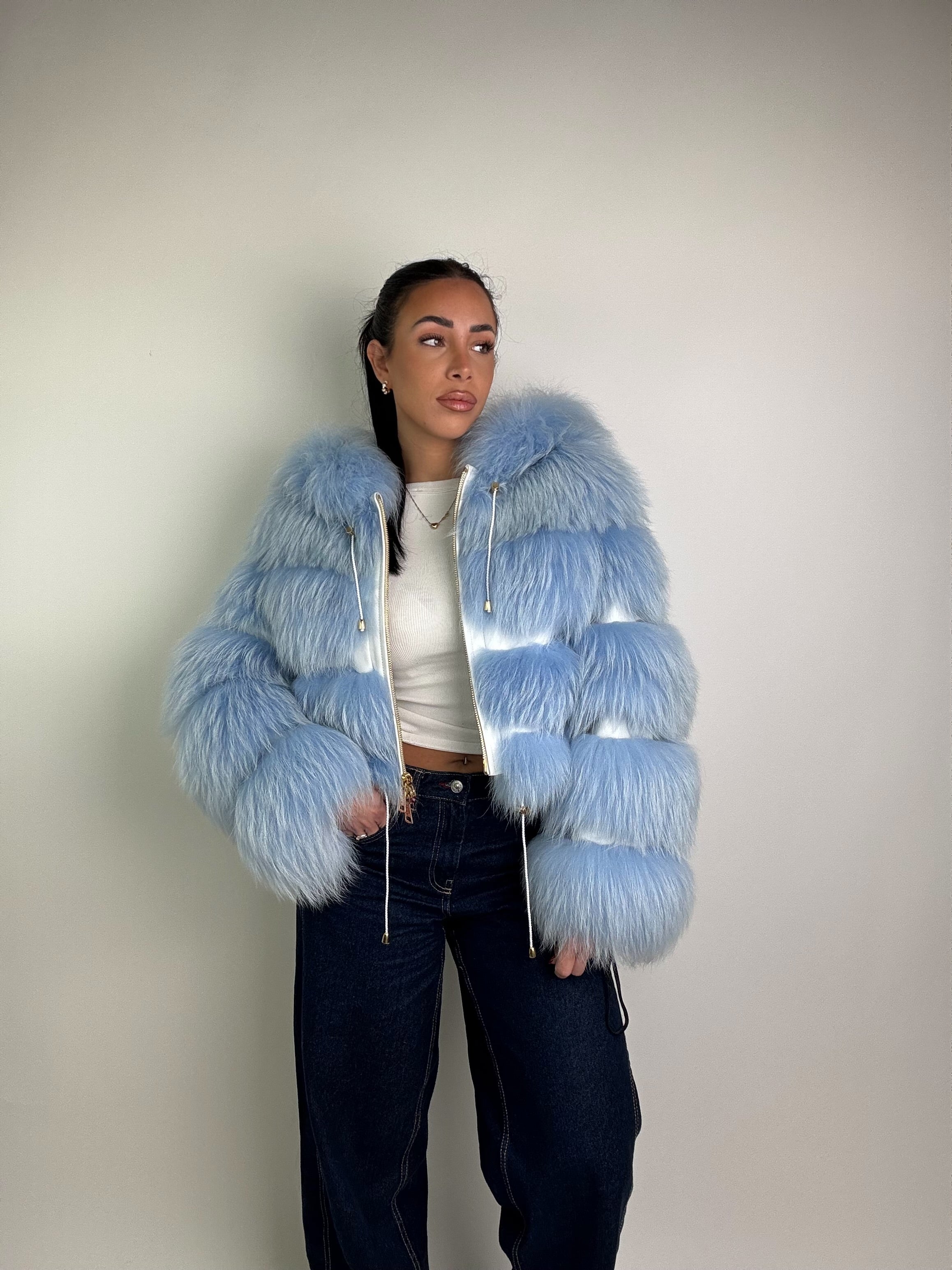 Bomber in volpe argentata