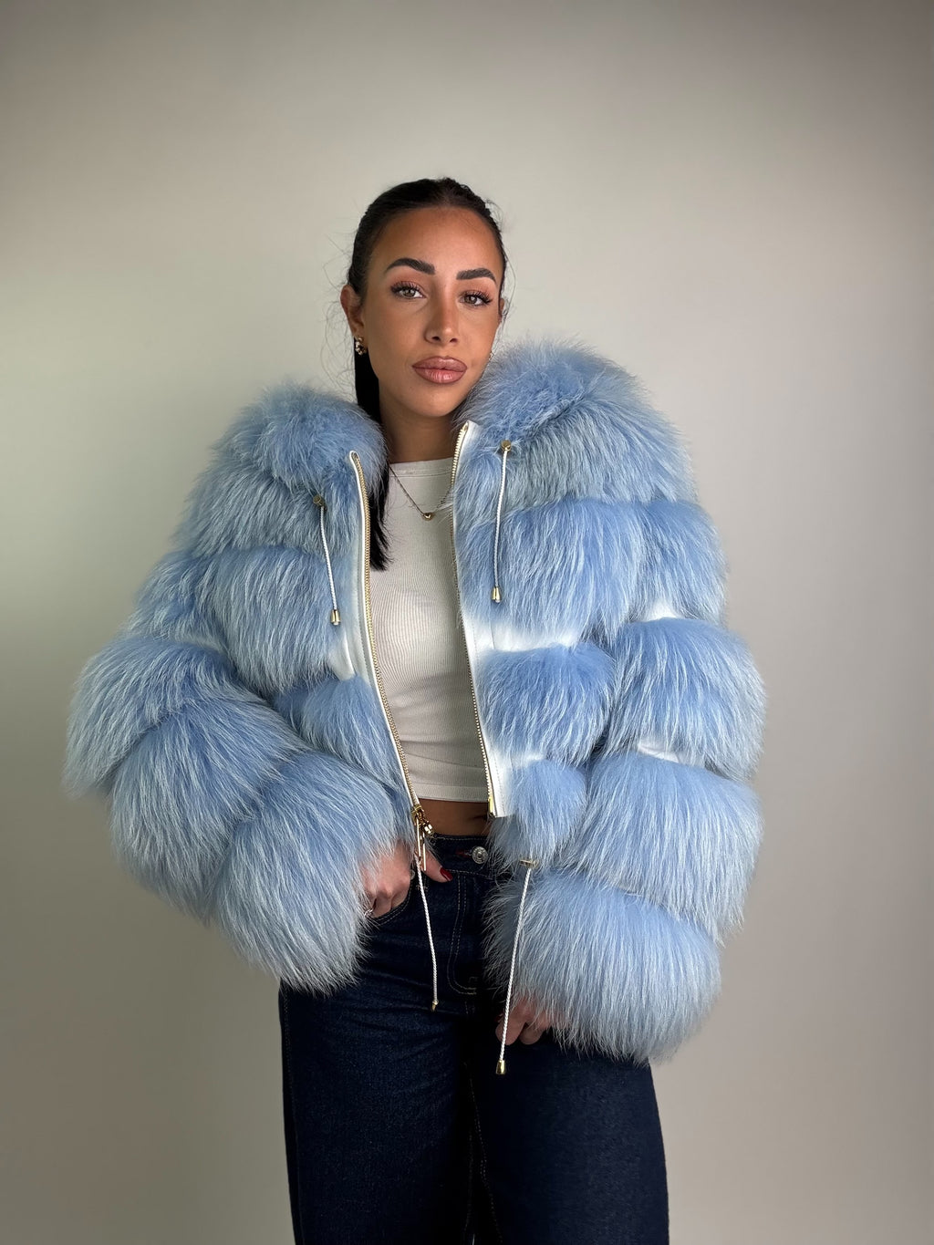 Bomber in volpe argentata