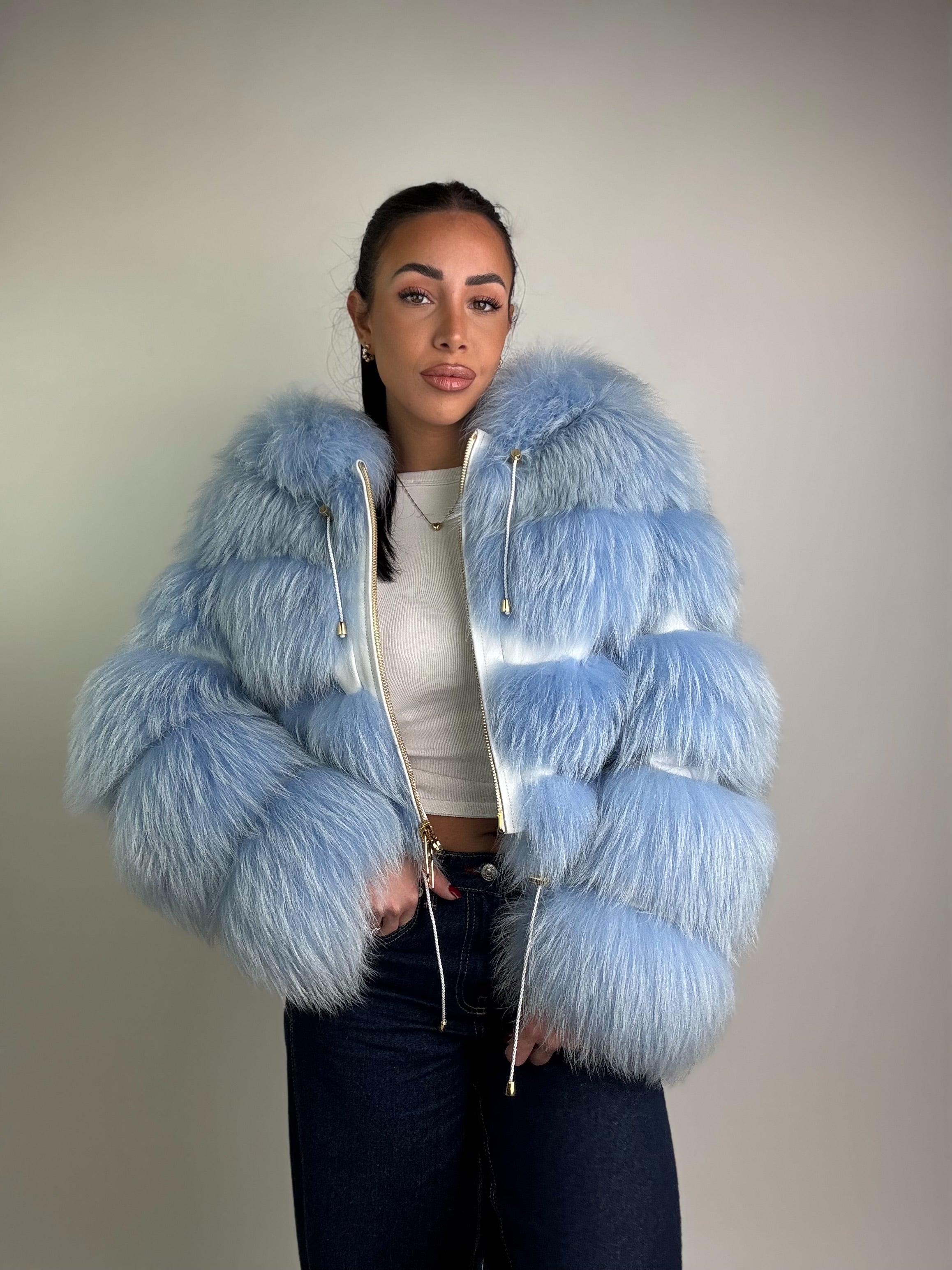 Bomber in volpe argentata