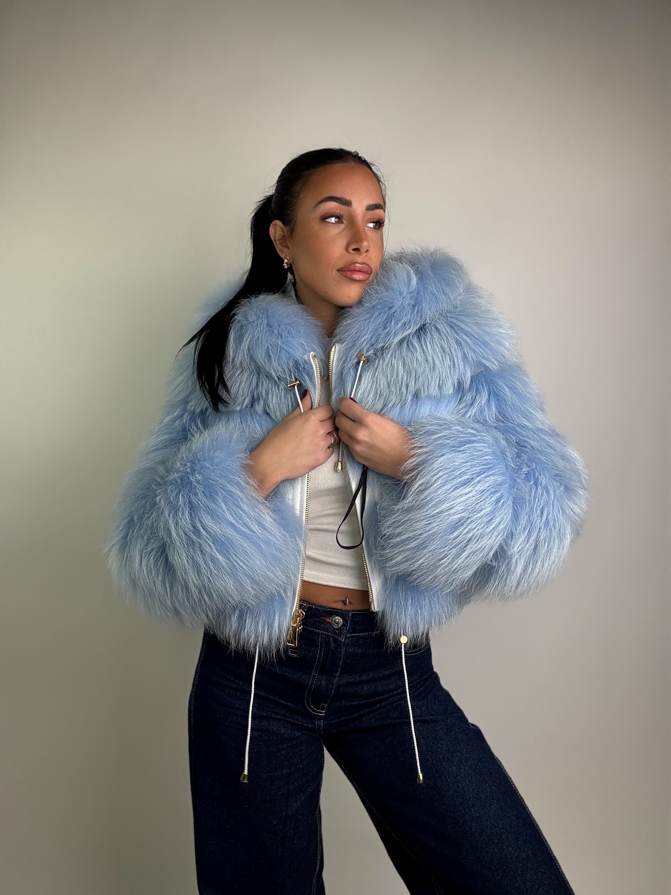 Bomber in volpe argentata