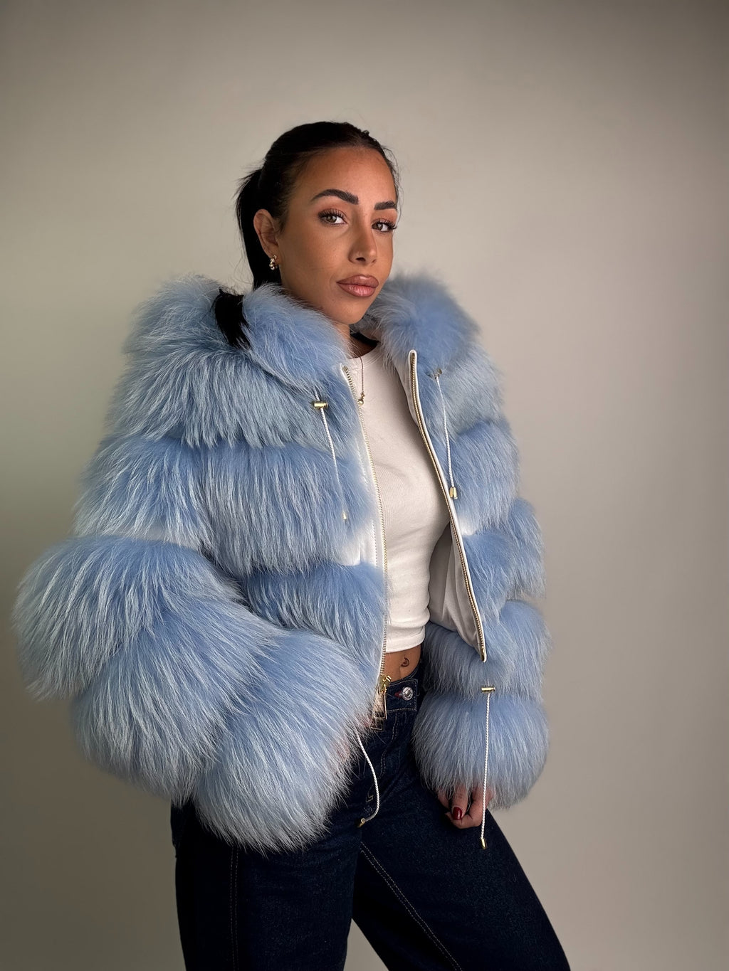 Bomber in volpe argentata