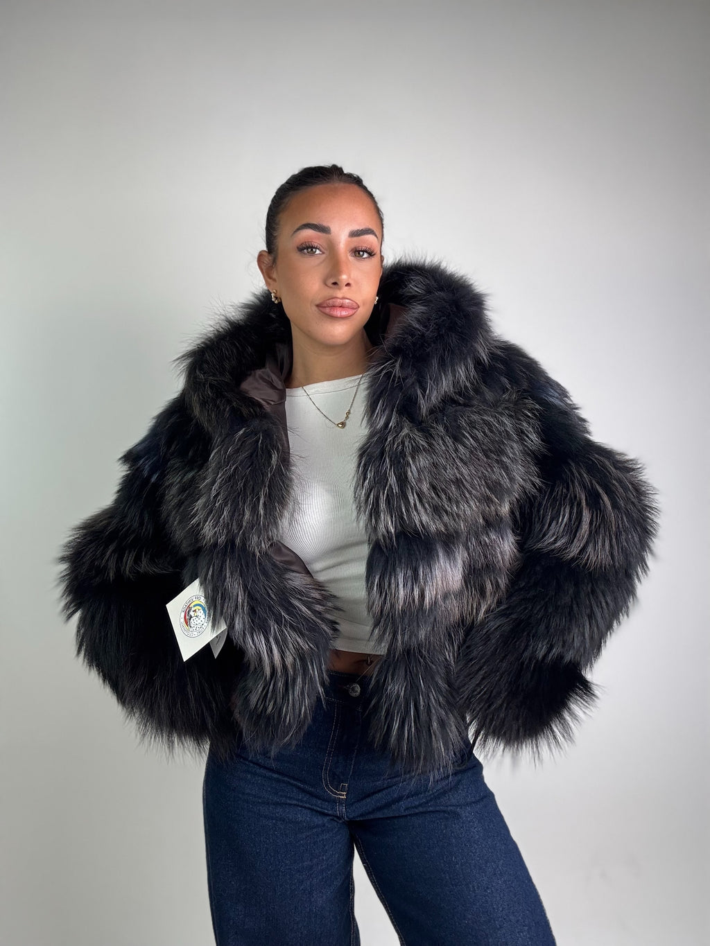 Bomber in volpe argentata N88