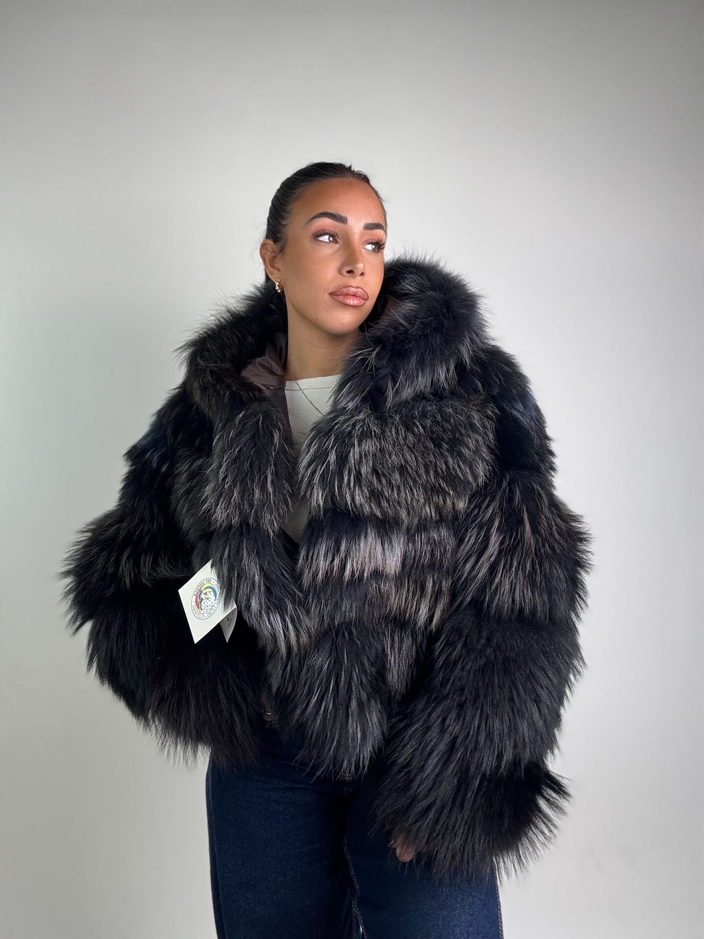 Bomber in volpe argentata N88