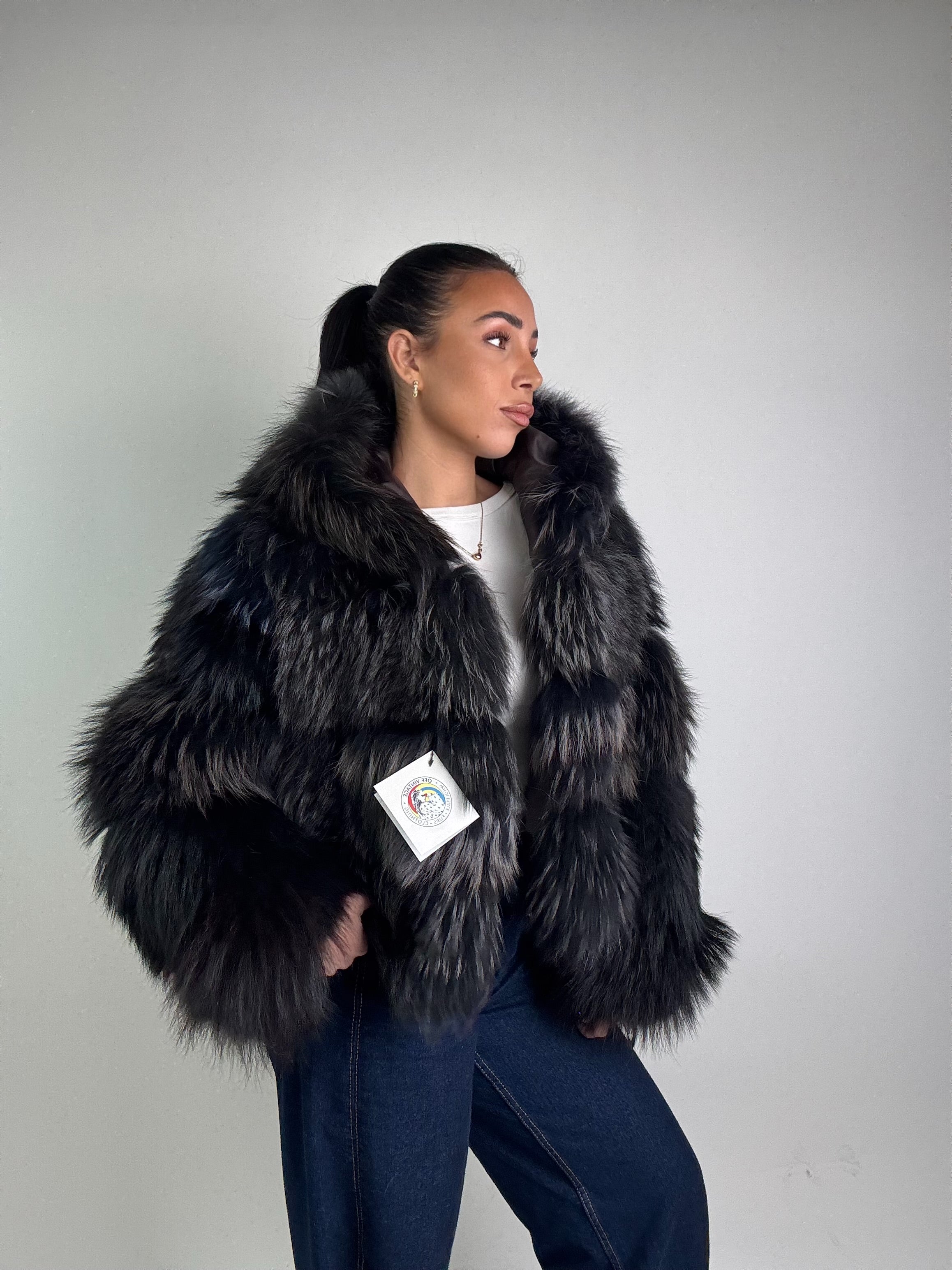 Bomber in volpe argentata N88