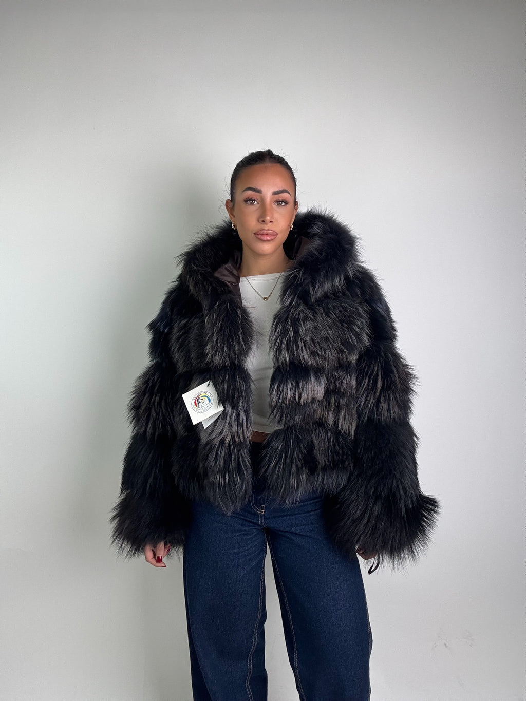 Bomber in volpe argentata N88