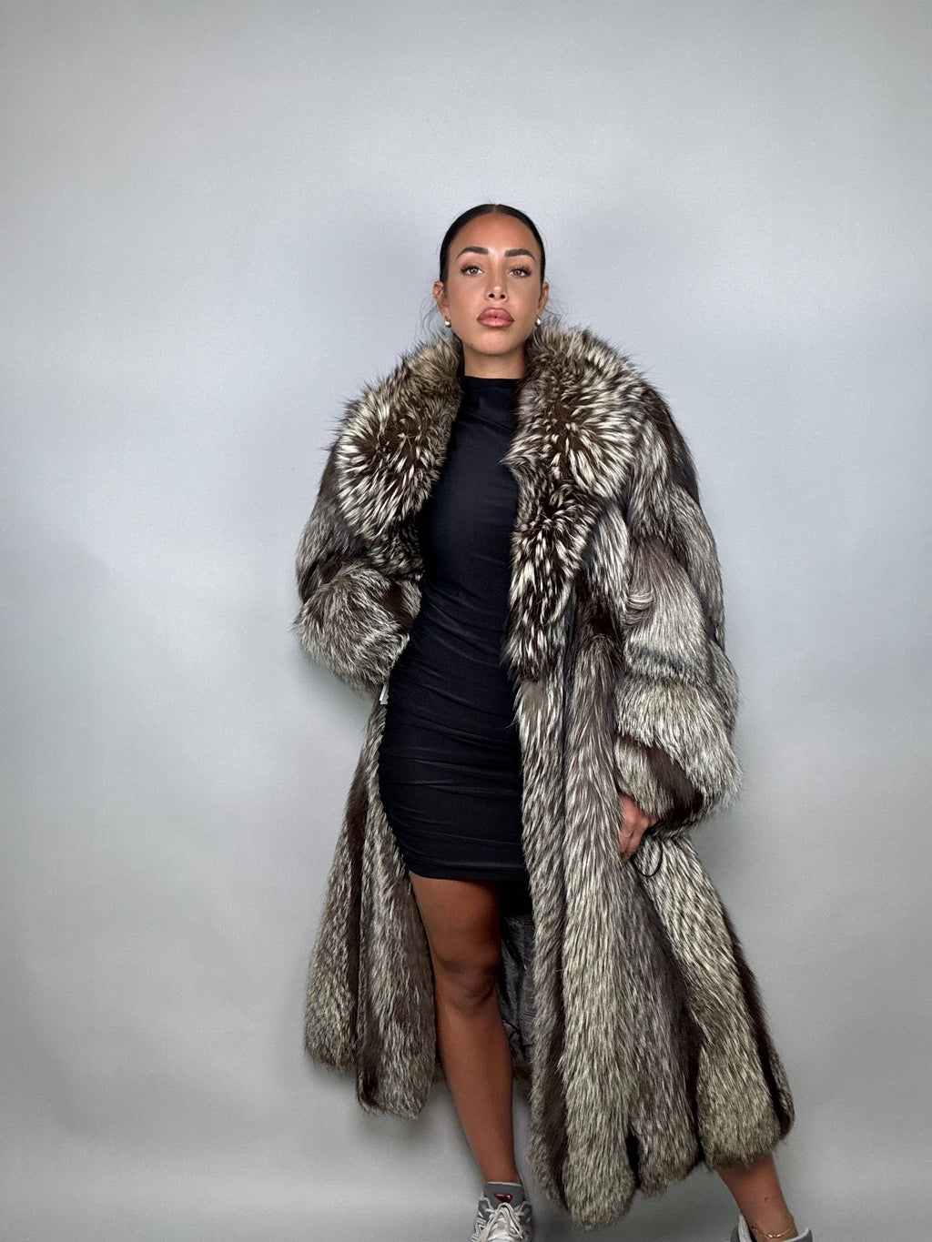 Cappotto in volpe argentata