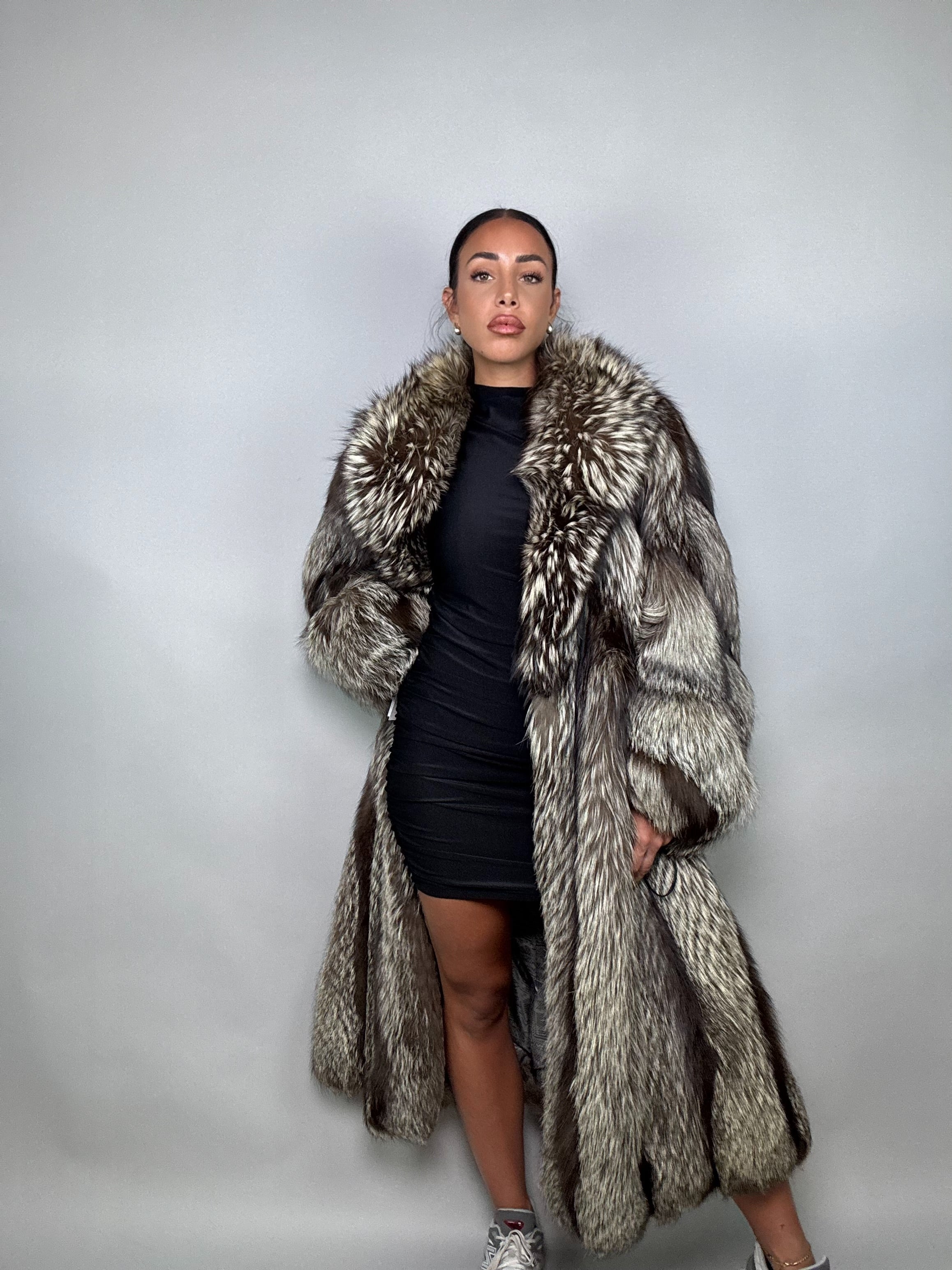 Cappotto in volpe argentata