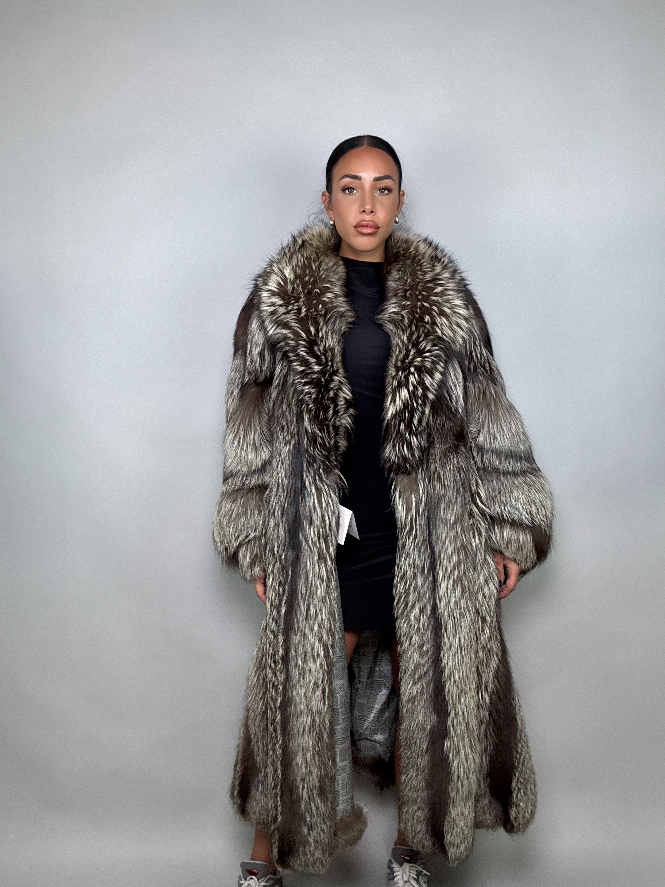 Cappotto in volpe argentata