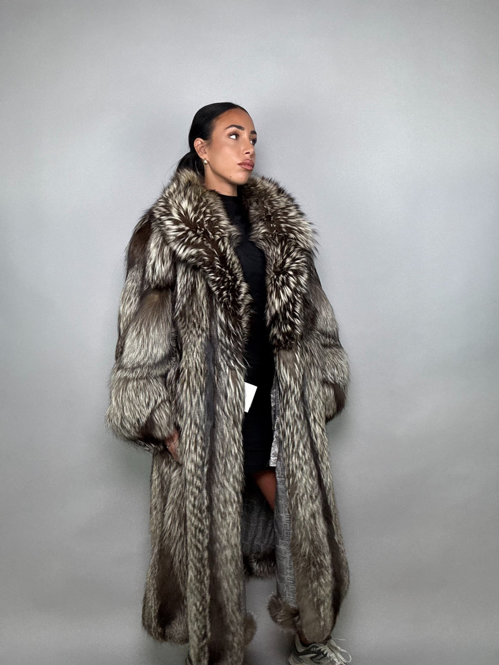 Cappotto in volpe argentata