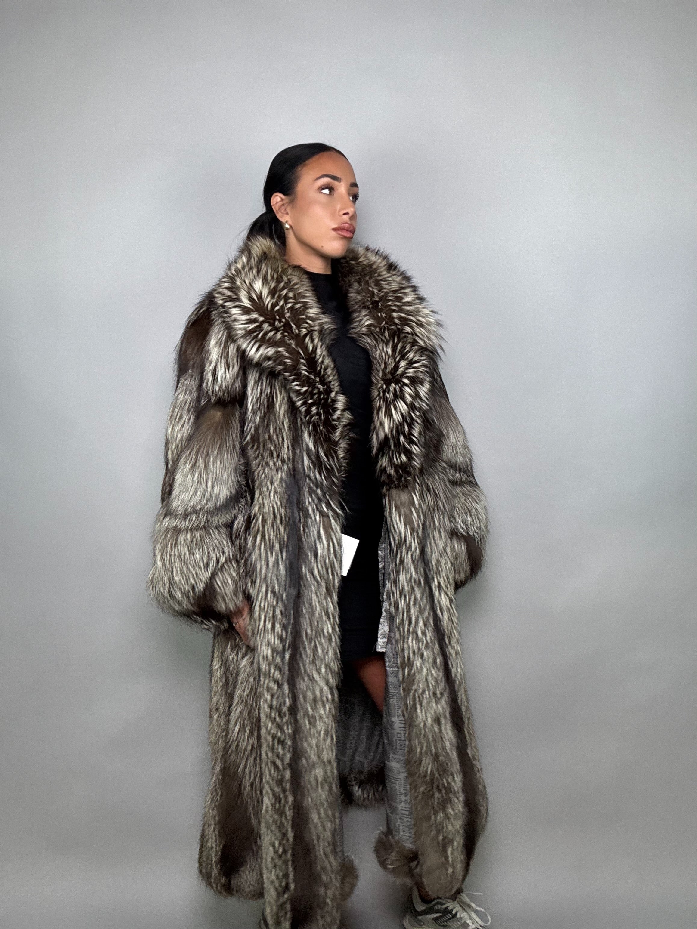 Cappotto in volpe argentata