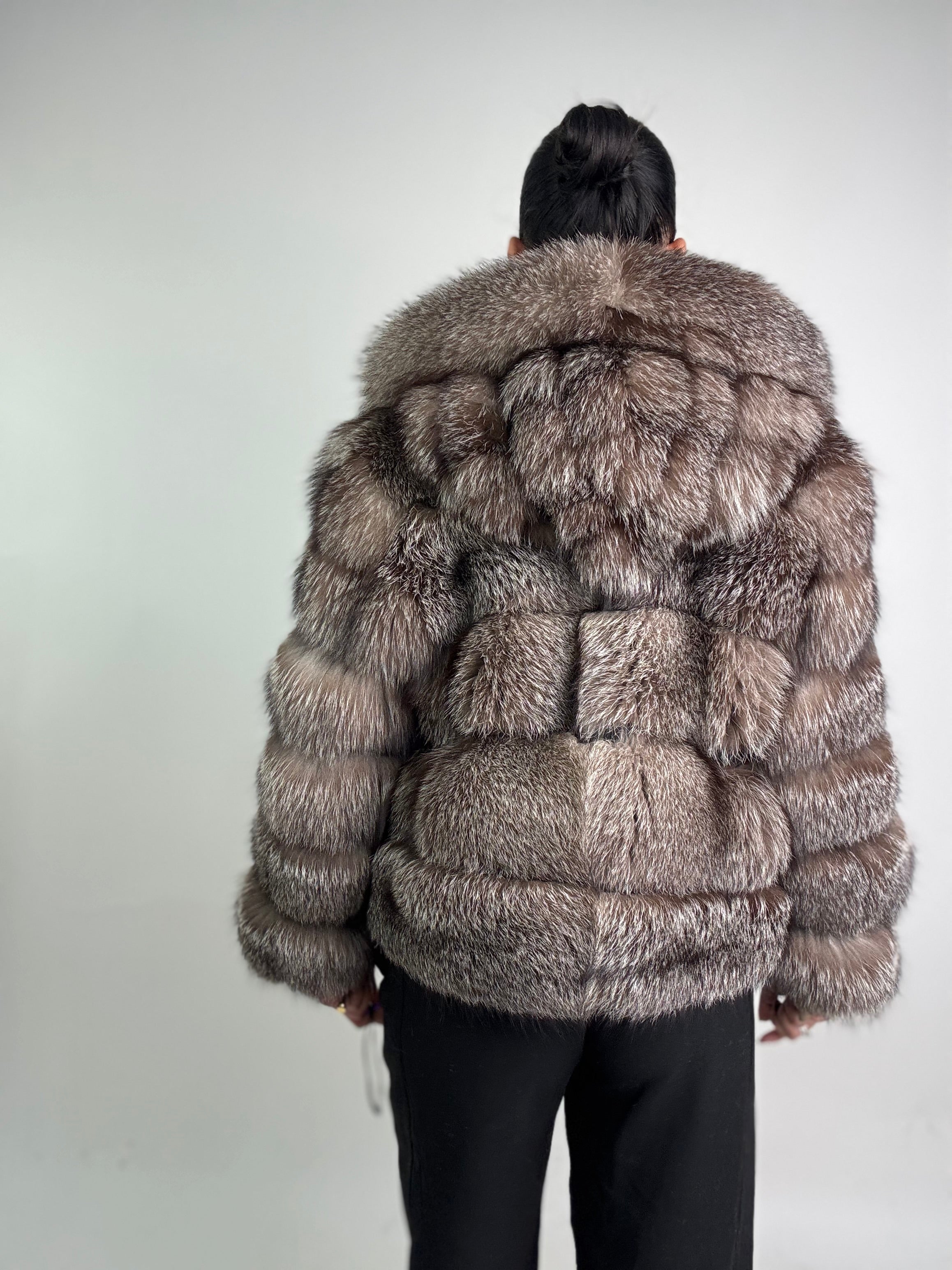 Bomber in volpe argentata