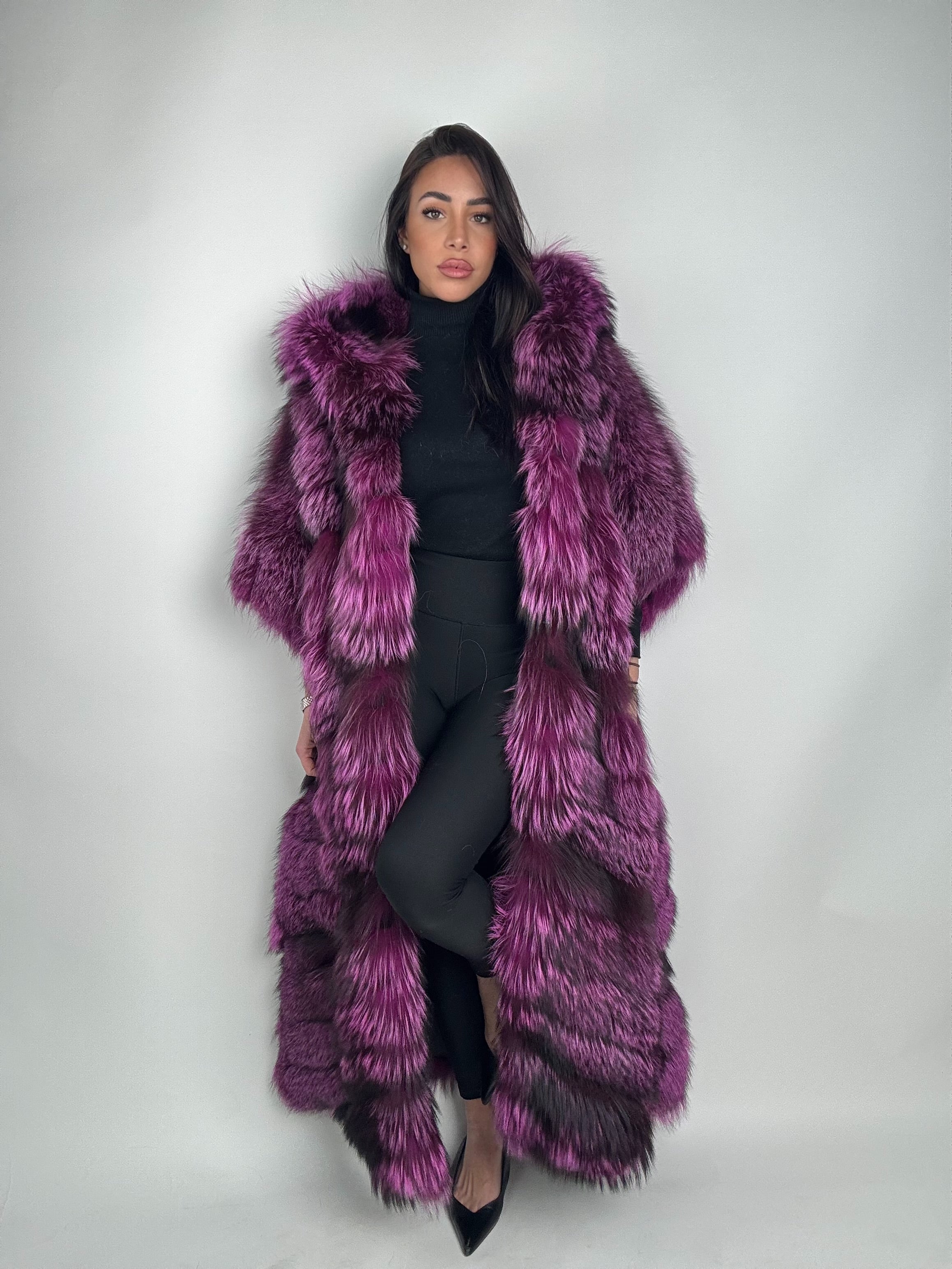 Cappotto in volpe argentata