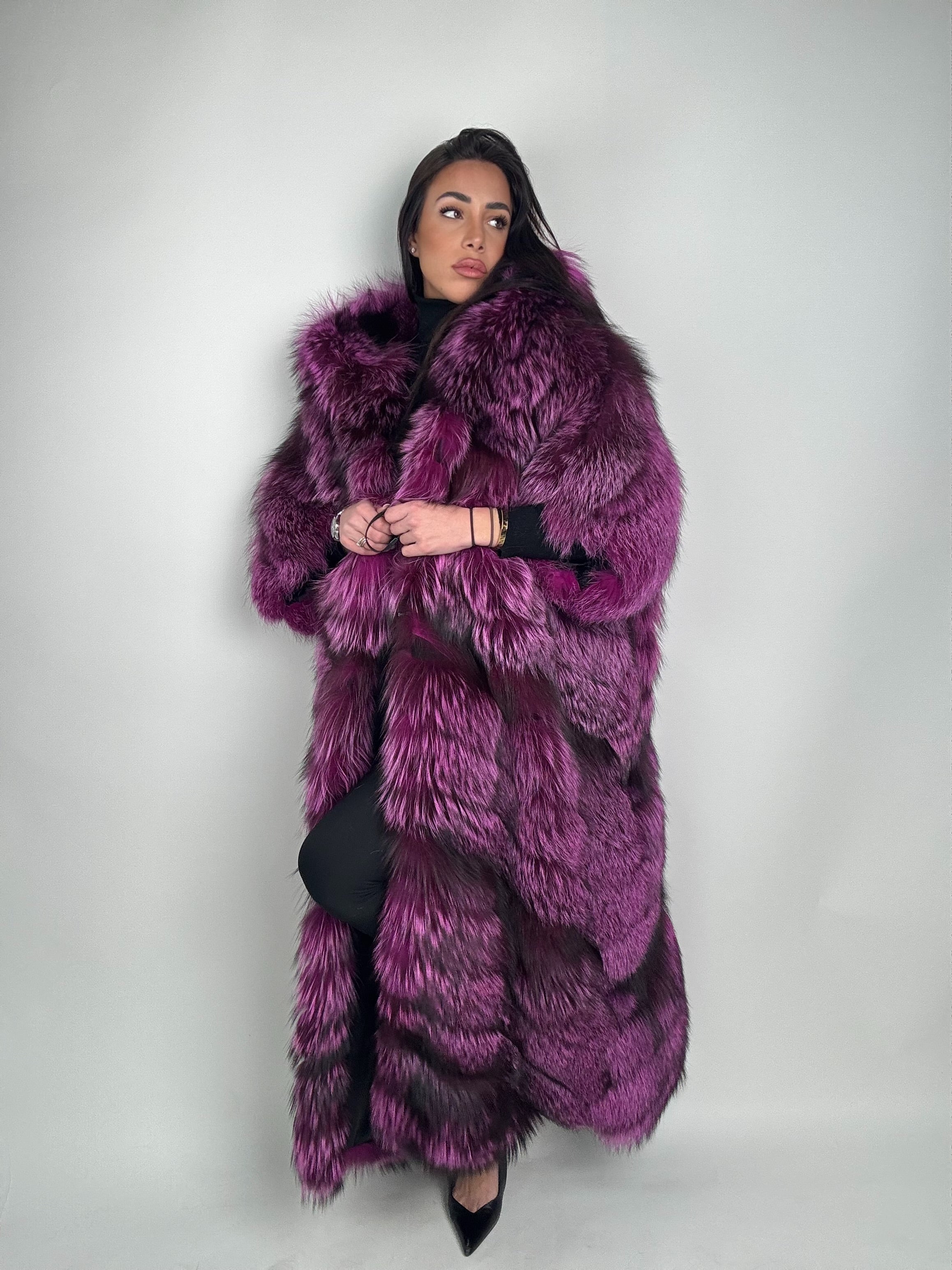 Cappotto in volpe argentata