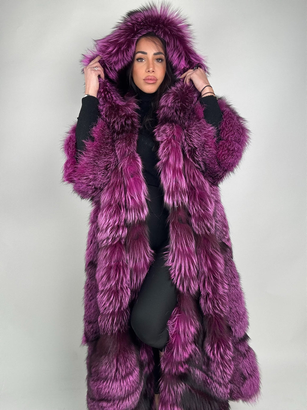 Cappotto in volpe argentata