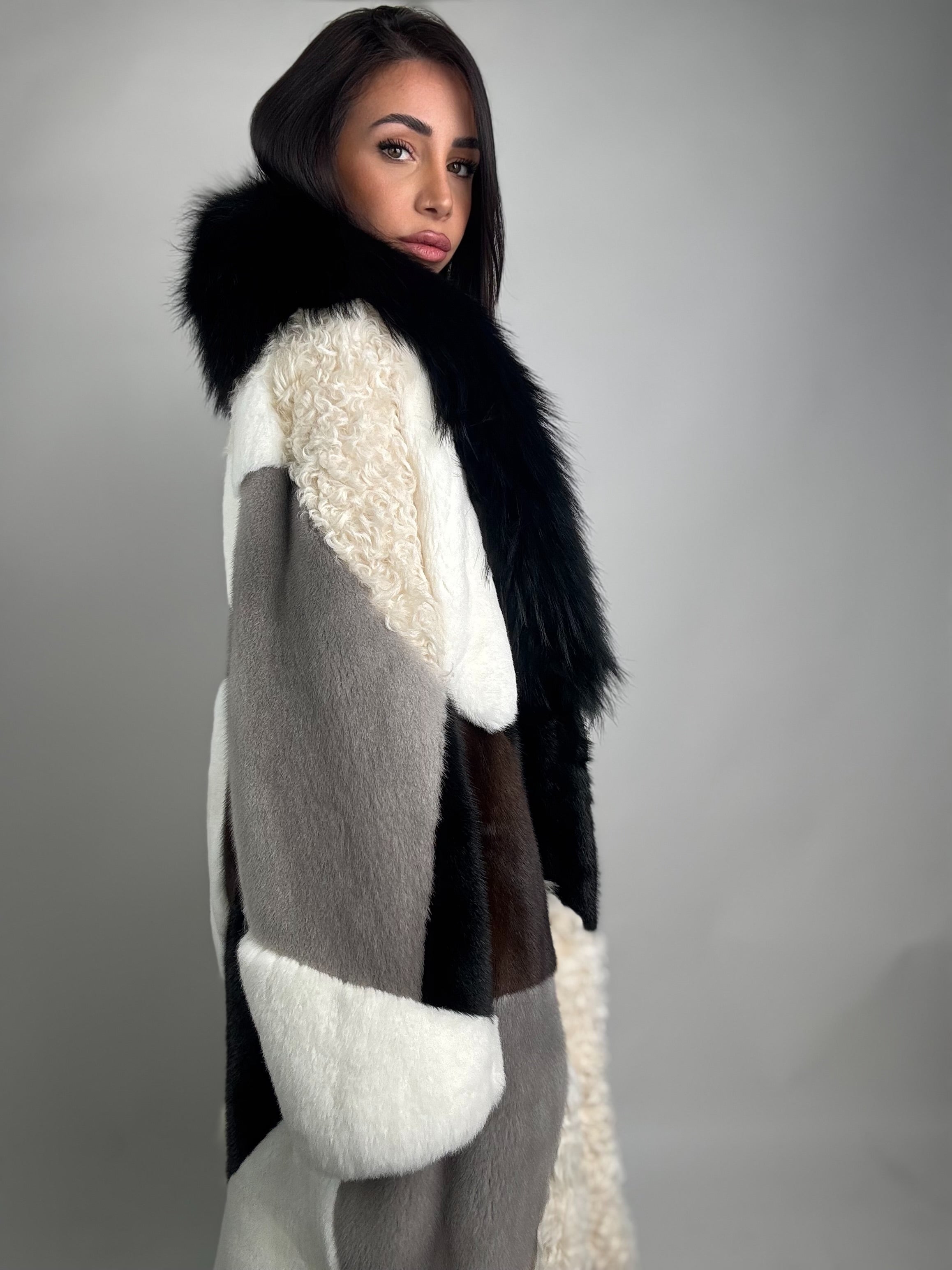 Cappotto in fur mix