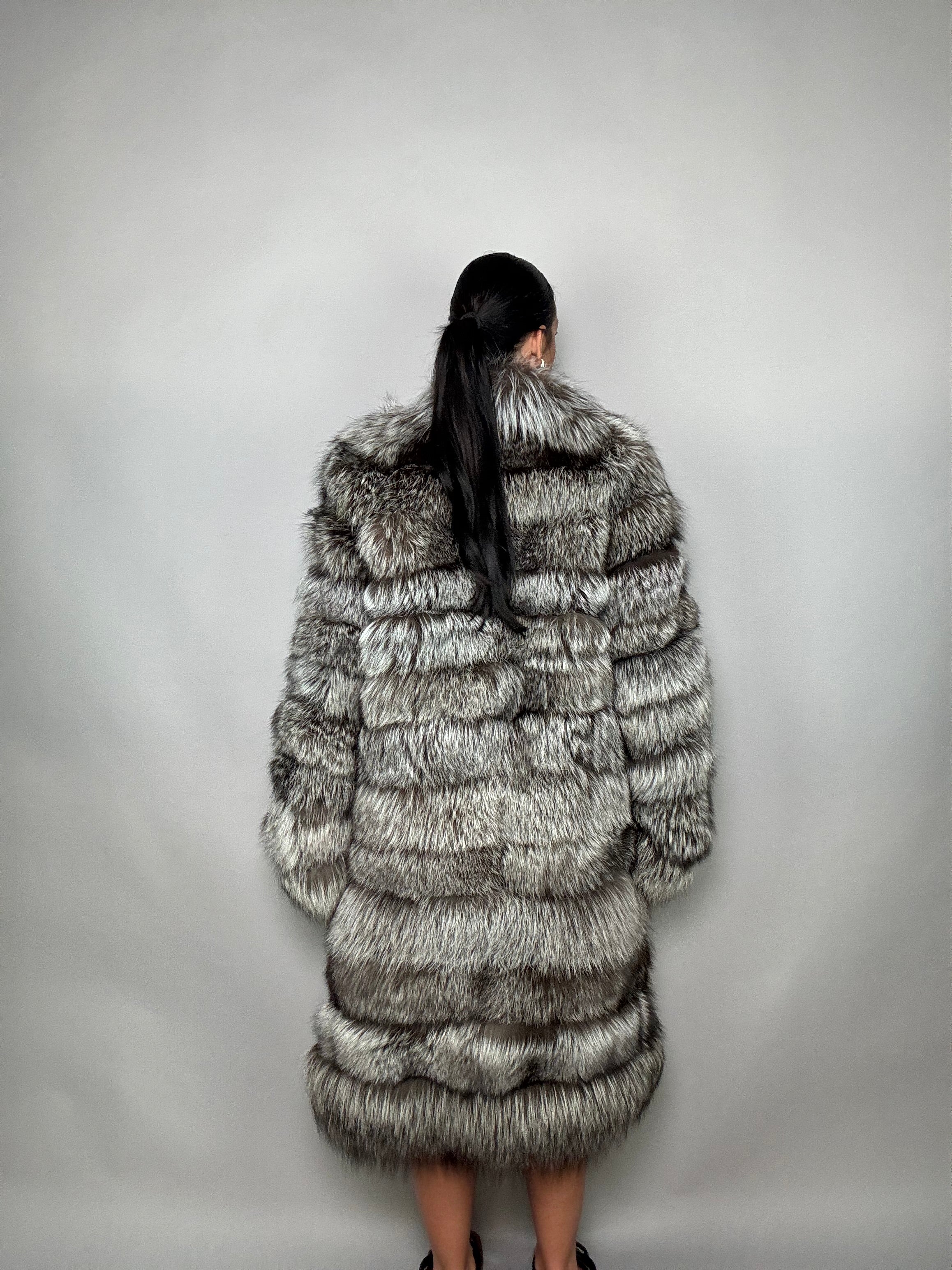 Cappotto in volpe argentata
