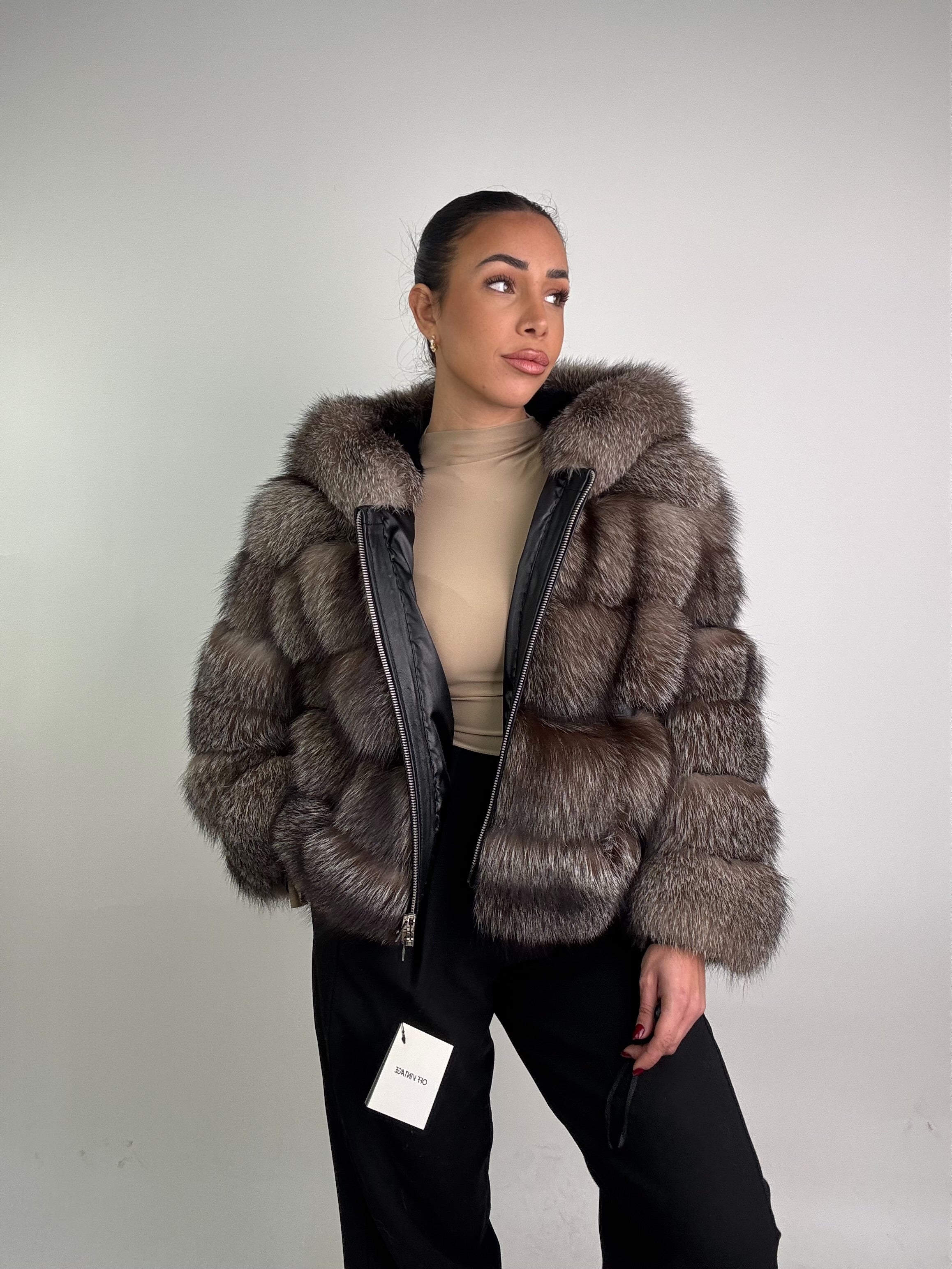 Bomber in volpe argentata