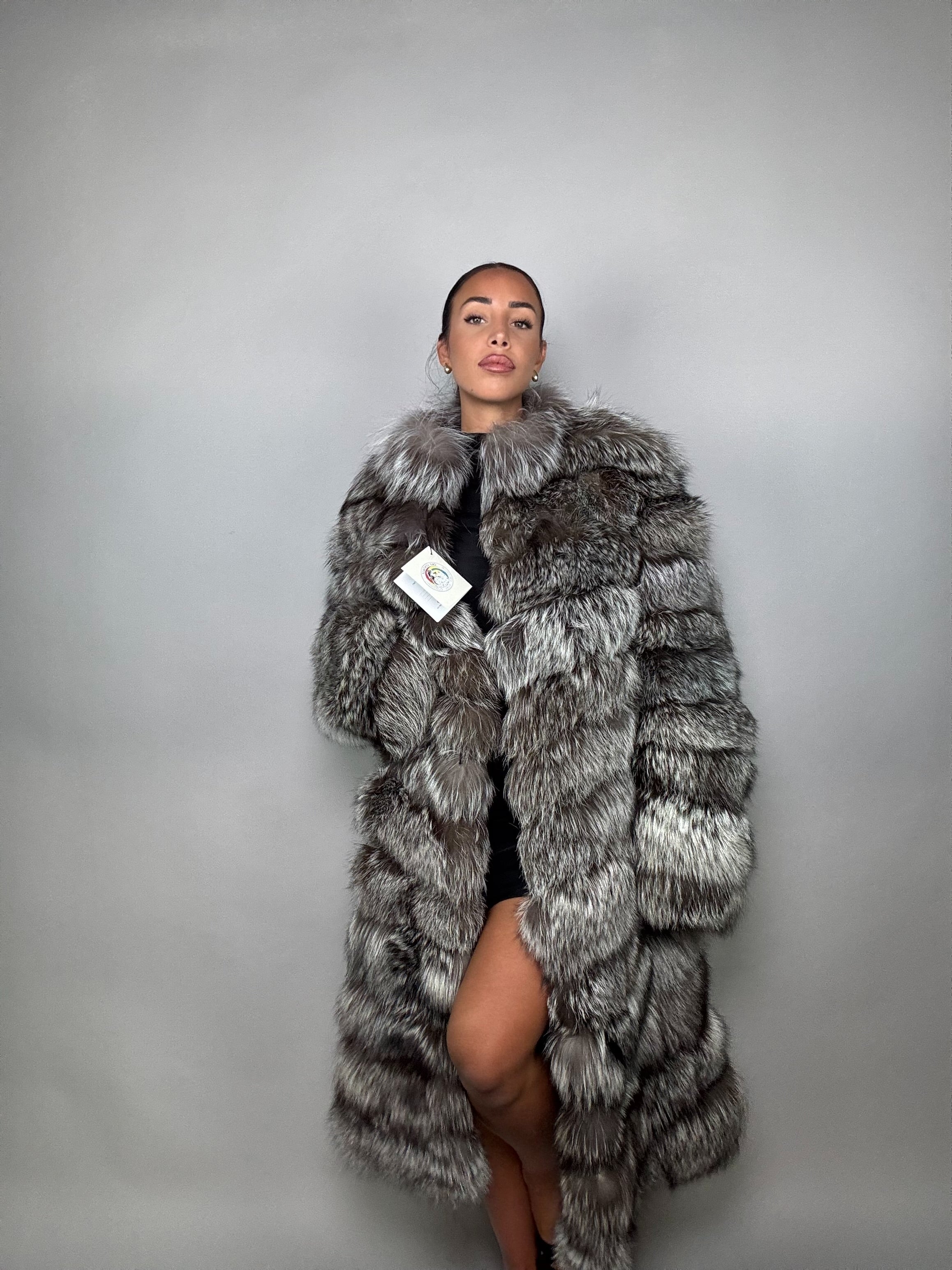 Cappotto in volpe argentata