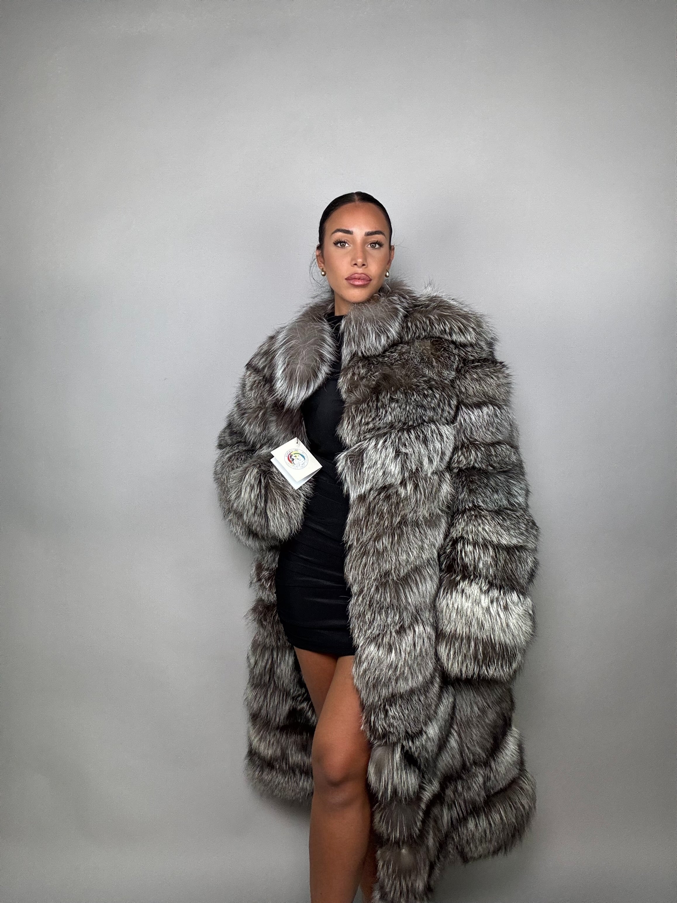 Cappotto in volpe argentata