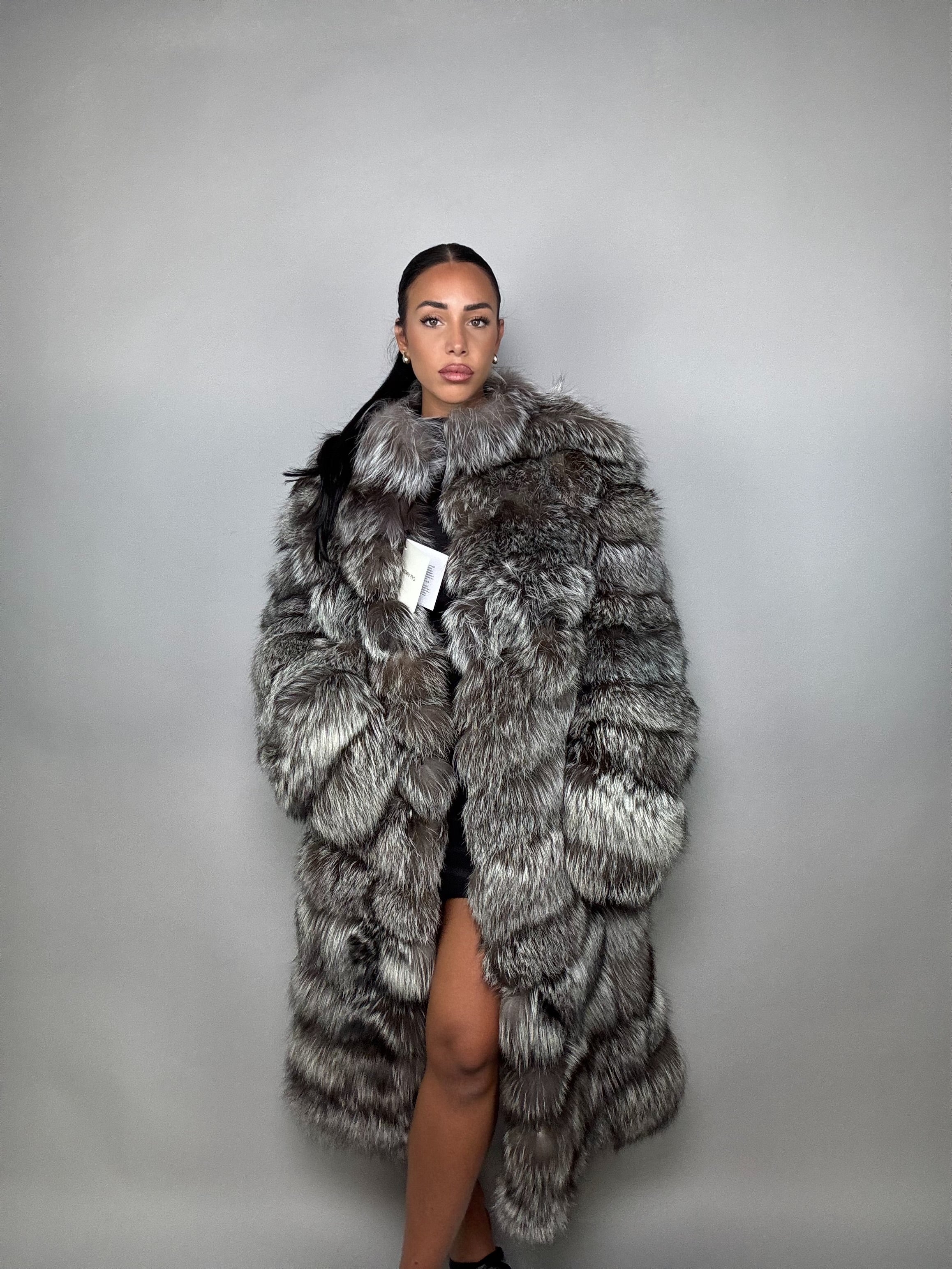 Cappotto in volpe argentata