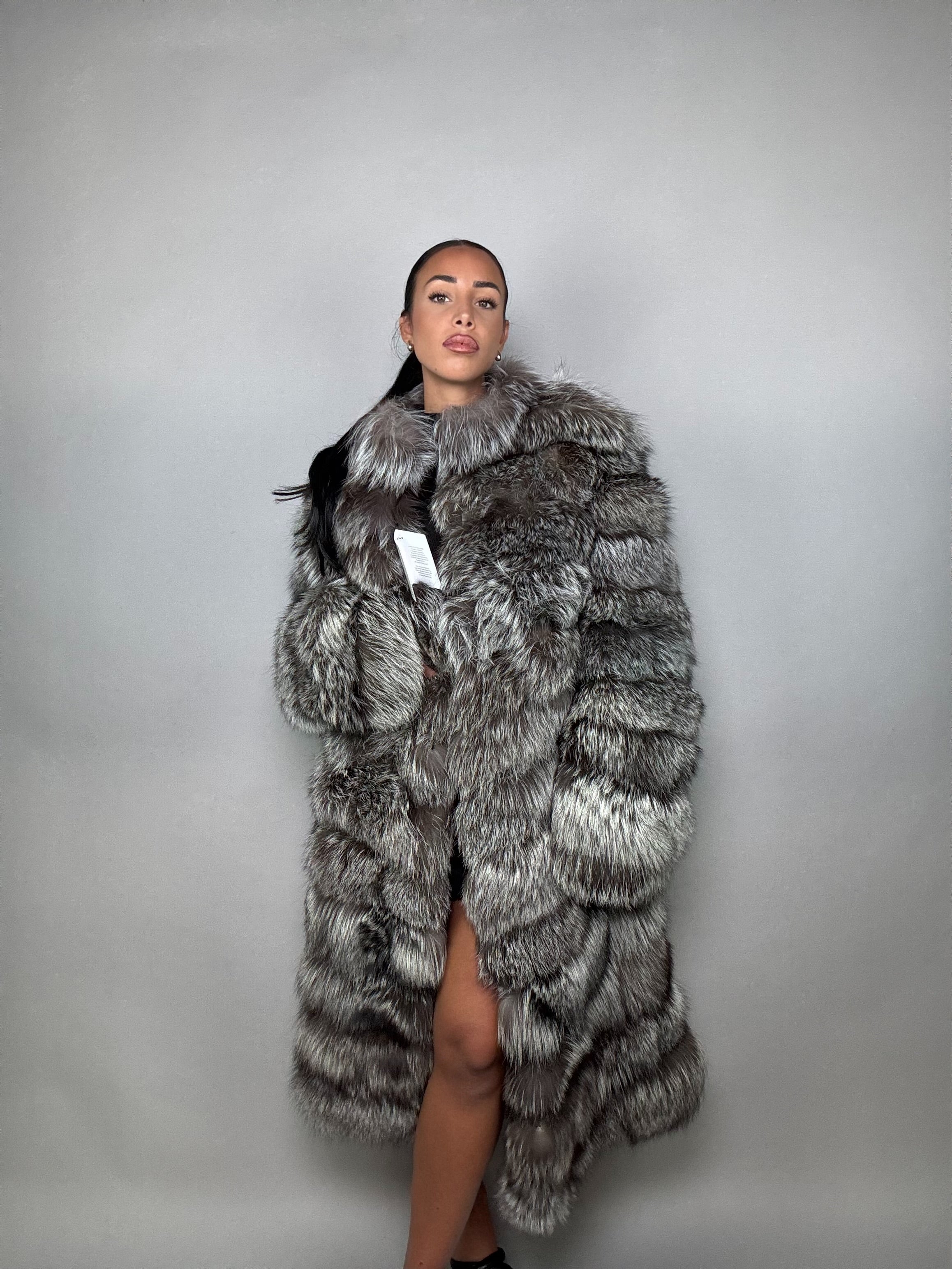 Cappotto in volpe argentata