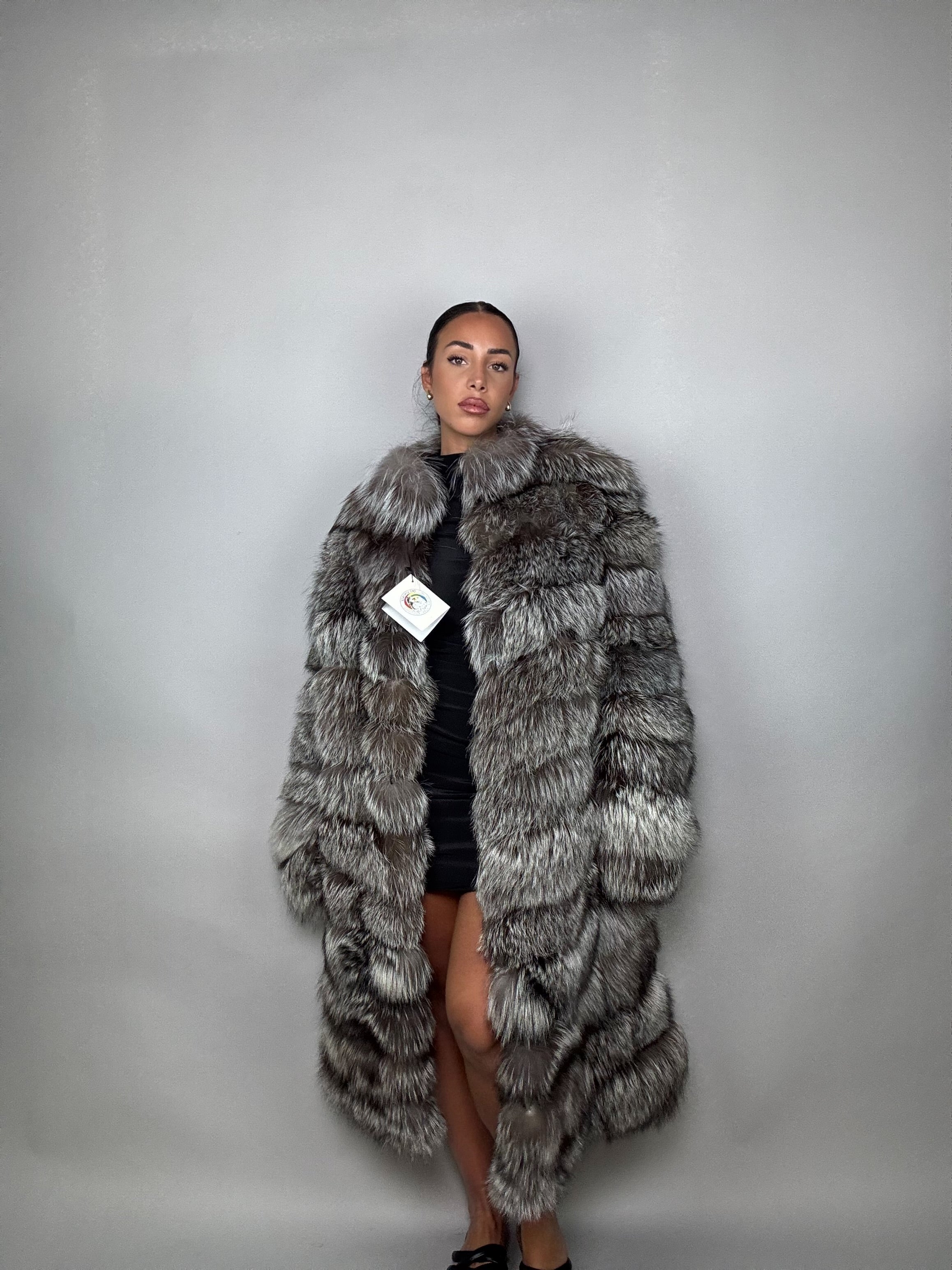 Cappotto in volpe argentata